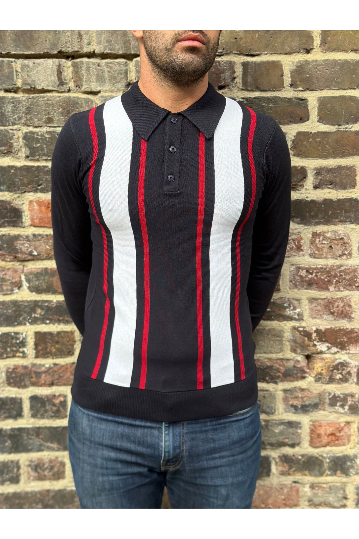 The 'Mario' Navy Blue - Polo Knit