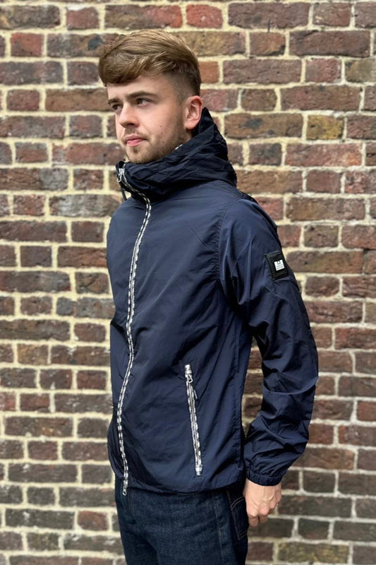 Campania Navy Check Windbreaker - Jacket