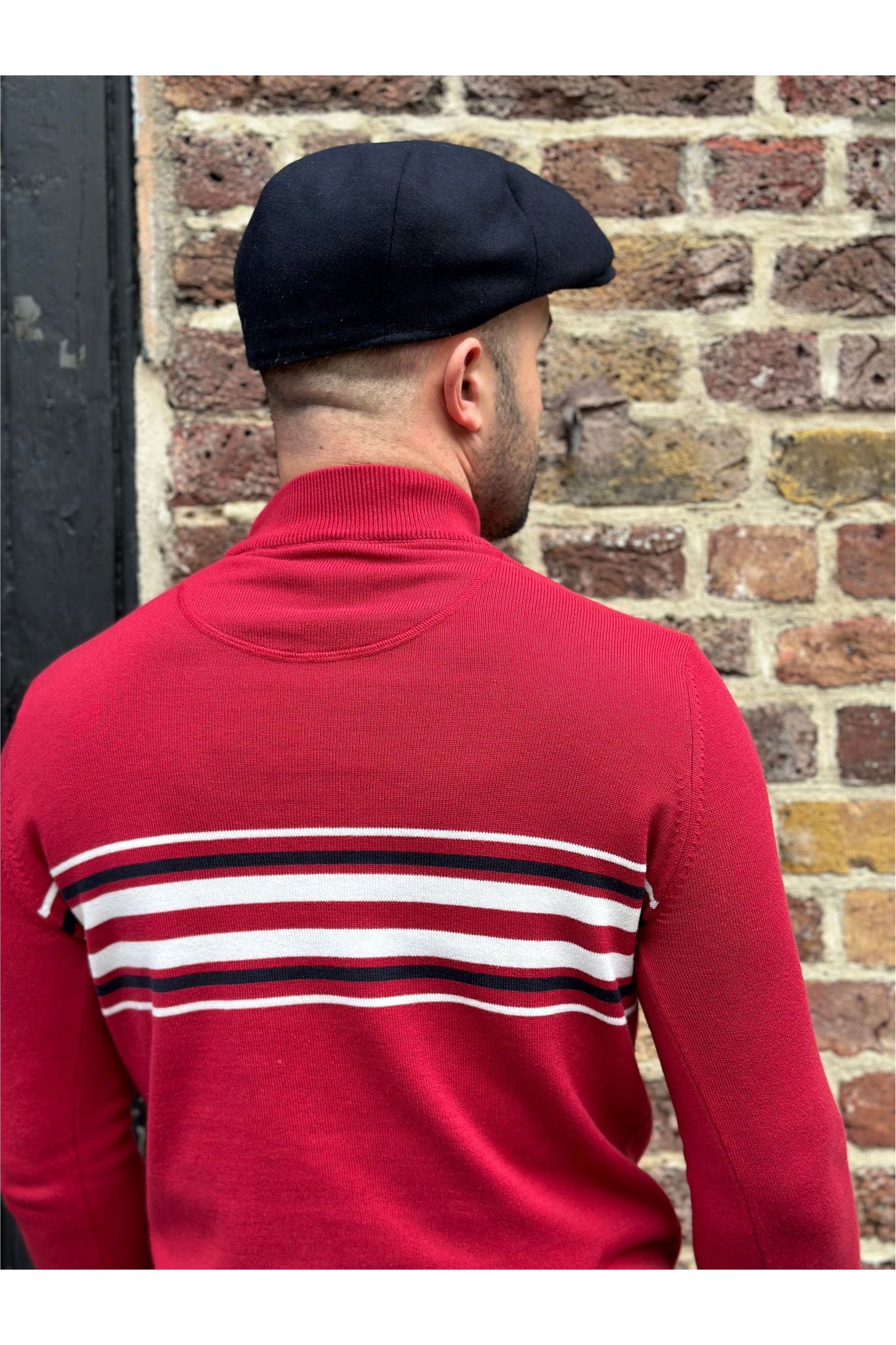 Knebworth Border Stripe Blood - Turtle Neck