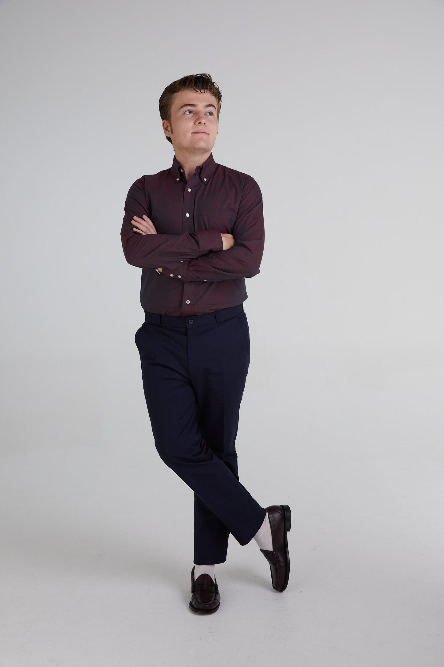 Tonic Burgundy Two Tone L/S - Shirt