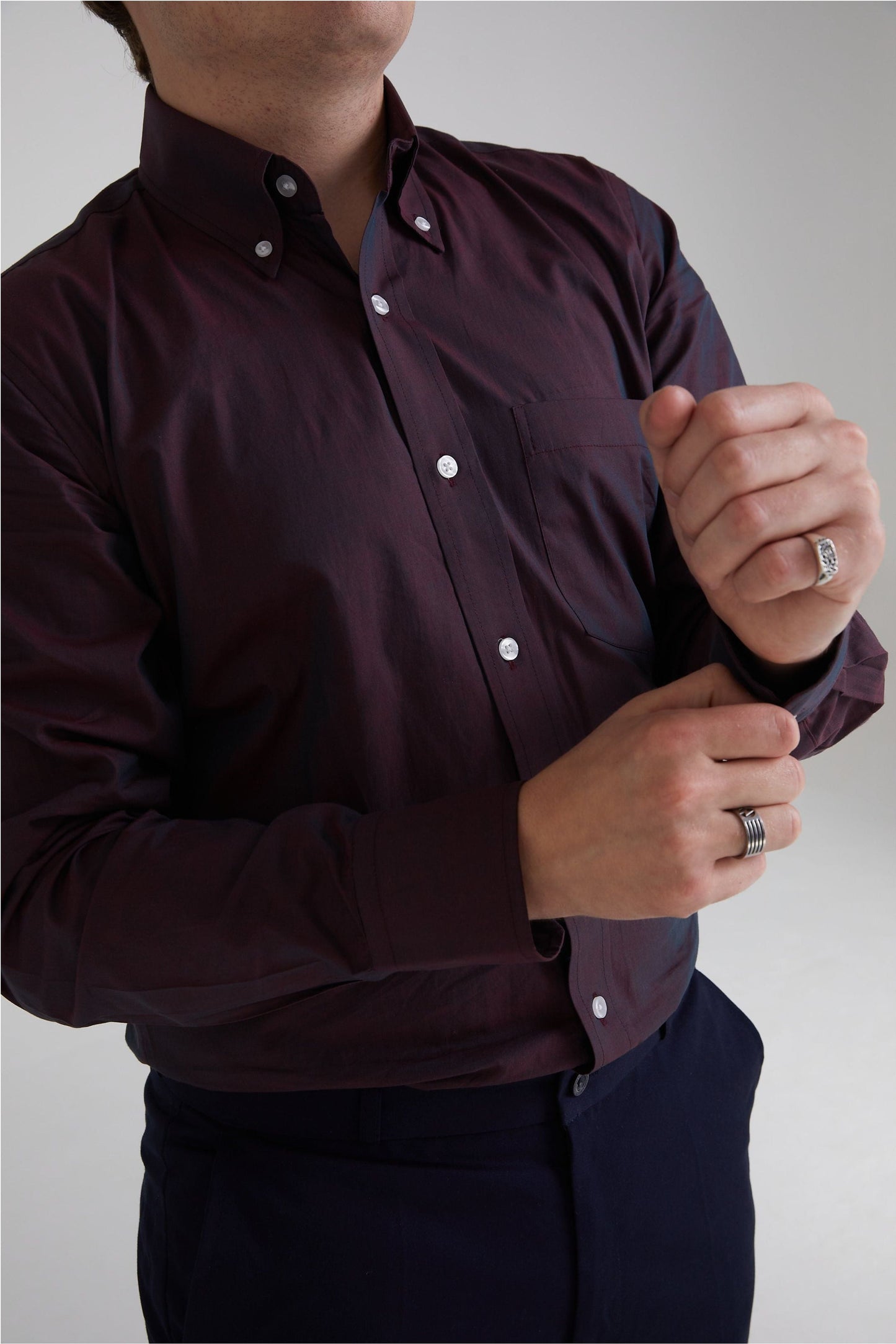 Tonic Burgundy Two Tone L/S - Shirt