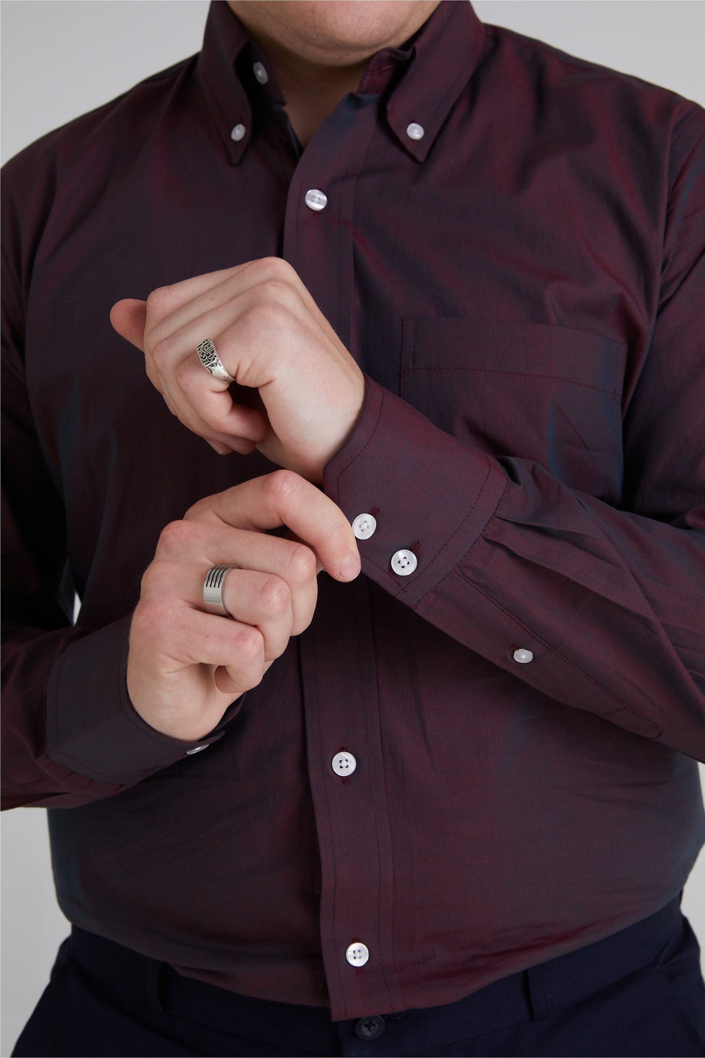 Tonic Burgundy Two Tone L/S - Shirt