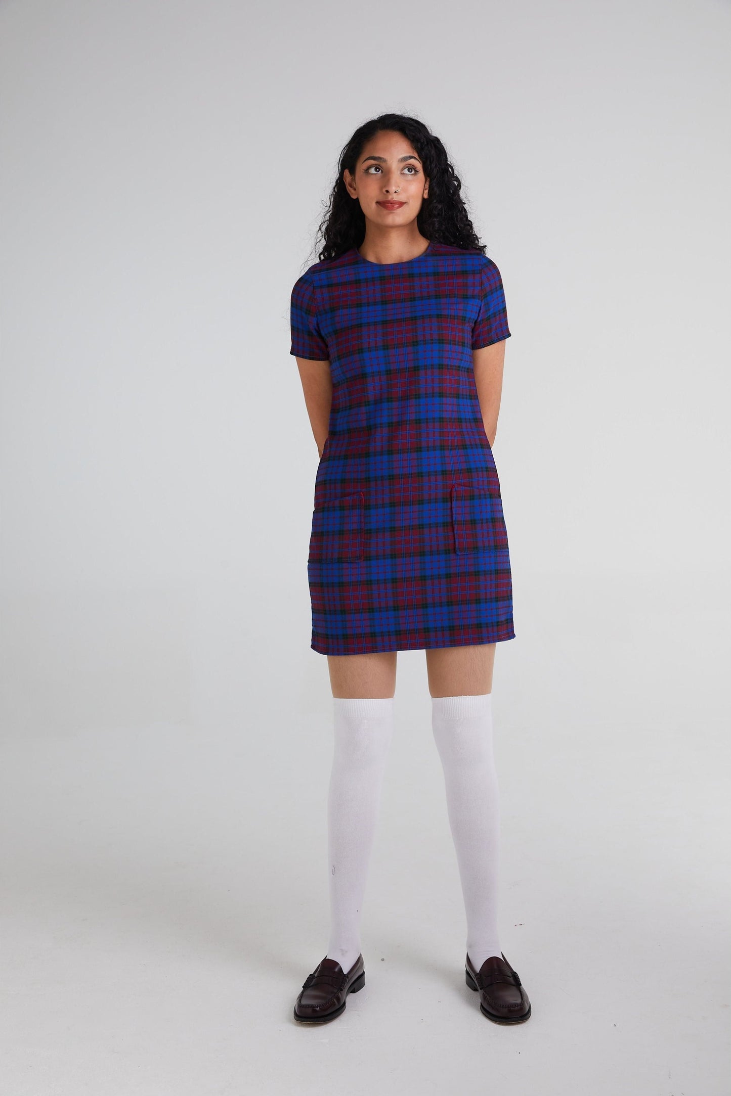 Made in England 'The Nancy' Blue / Maroon - Dress