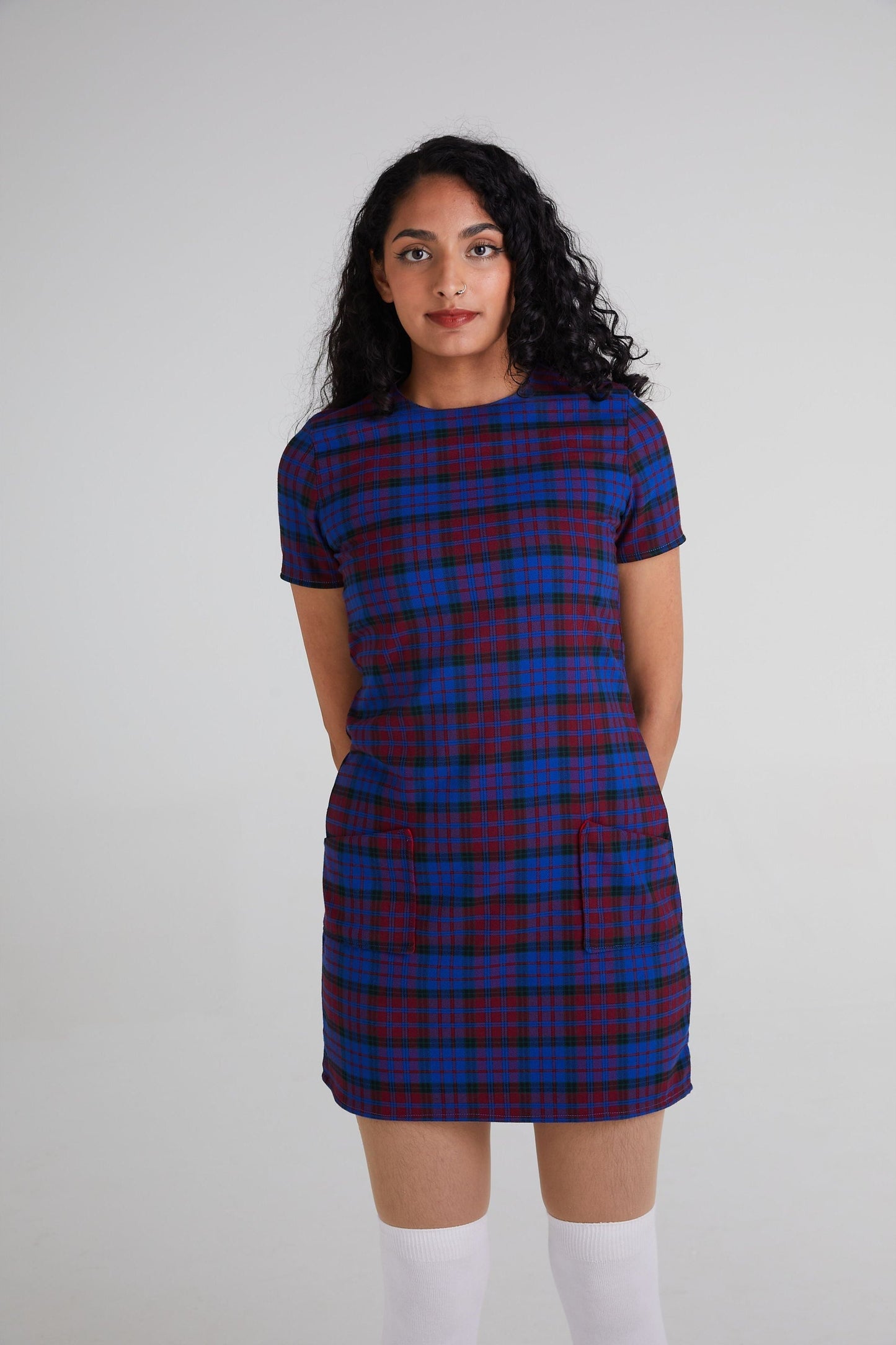 Made in England 'The Nancy' Blue / Maroon - Dress