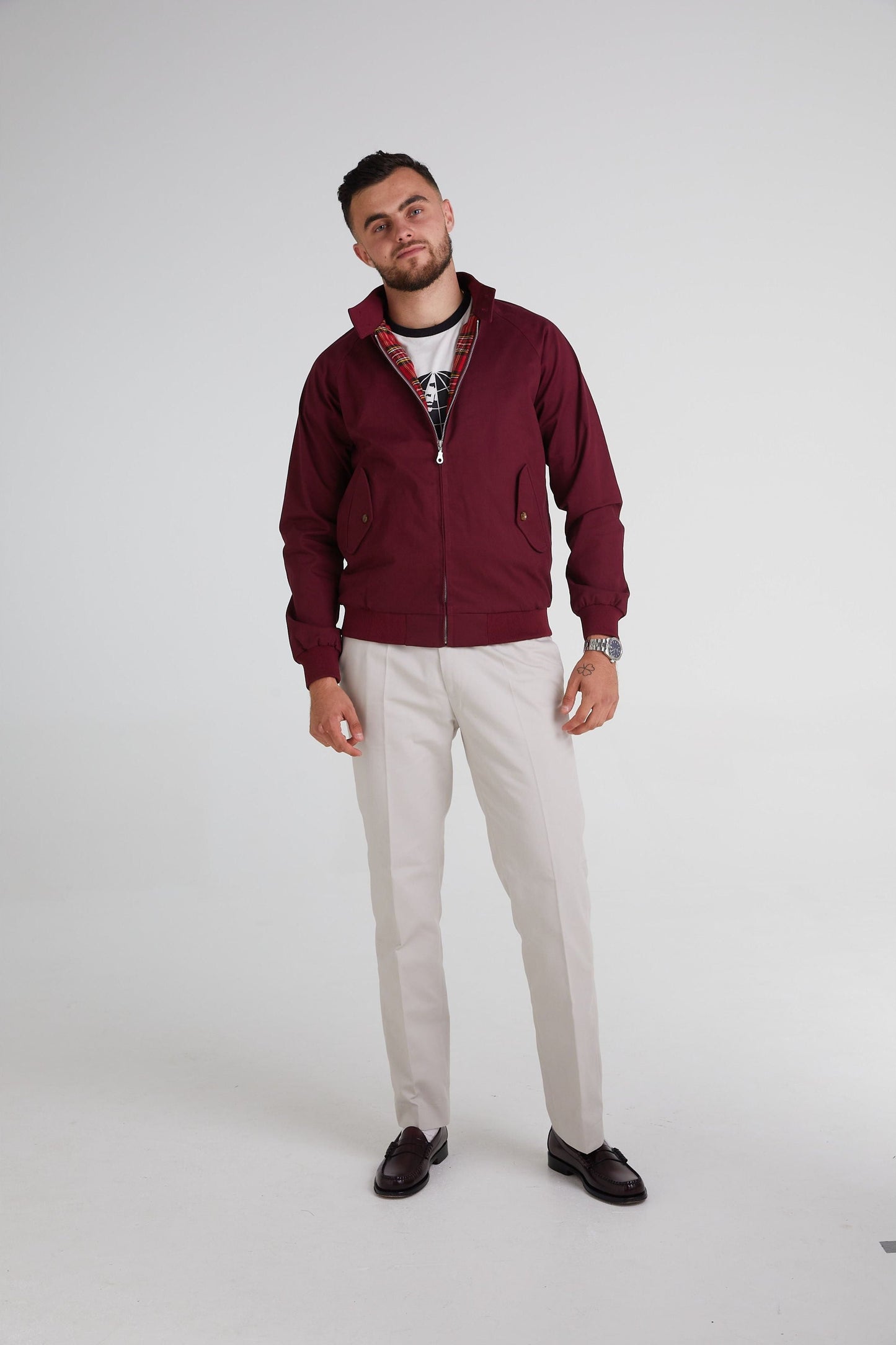 Men's Maroon - Harrington Jacket