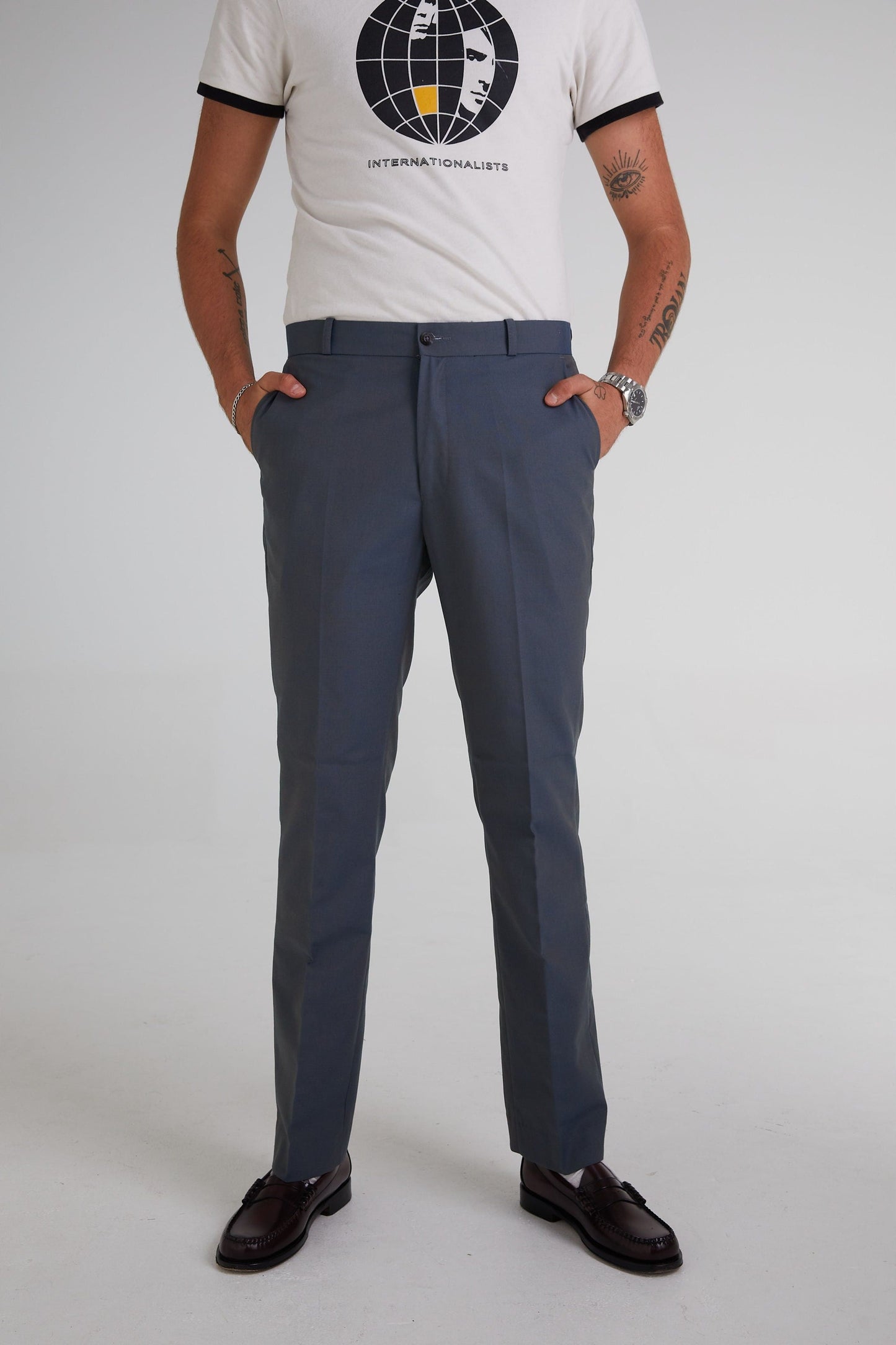 Sta Press Tonic Green & Gold Two Tone - Trousers