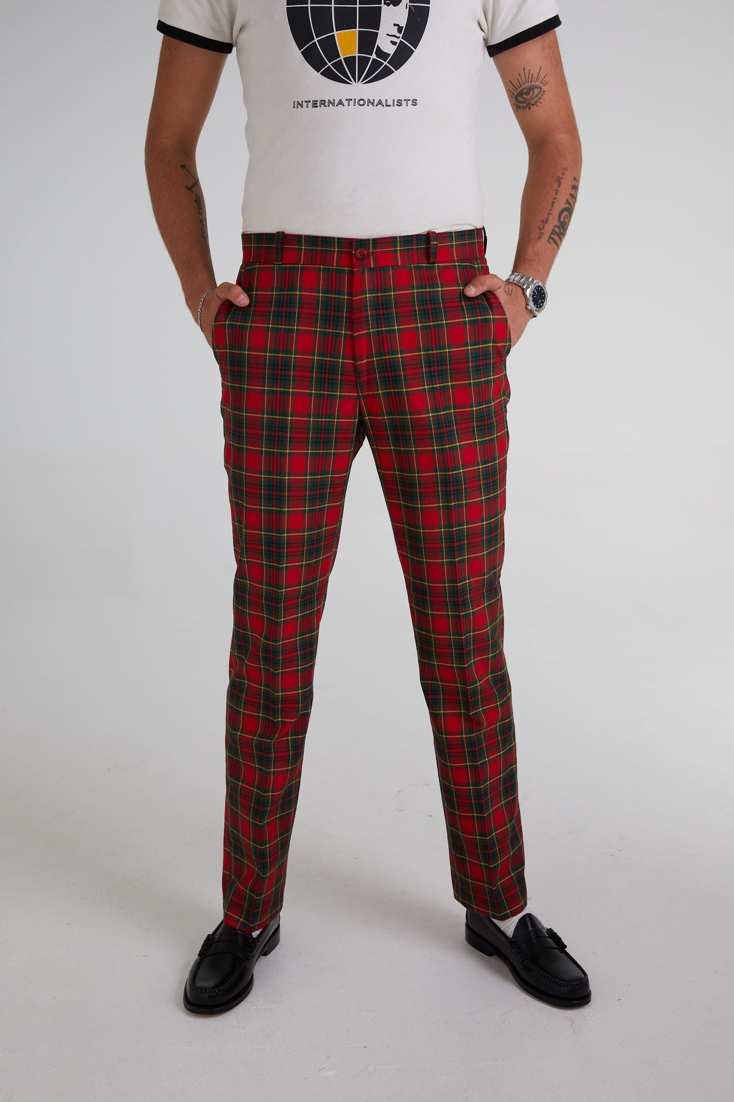 Sta Press Red Tartan - Trousers