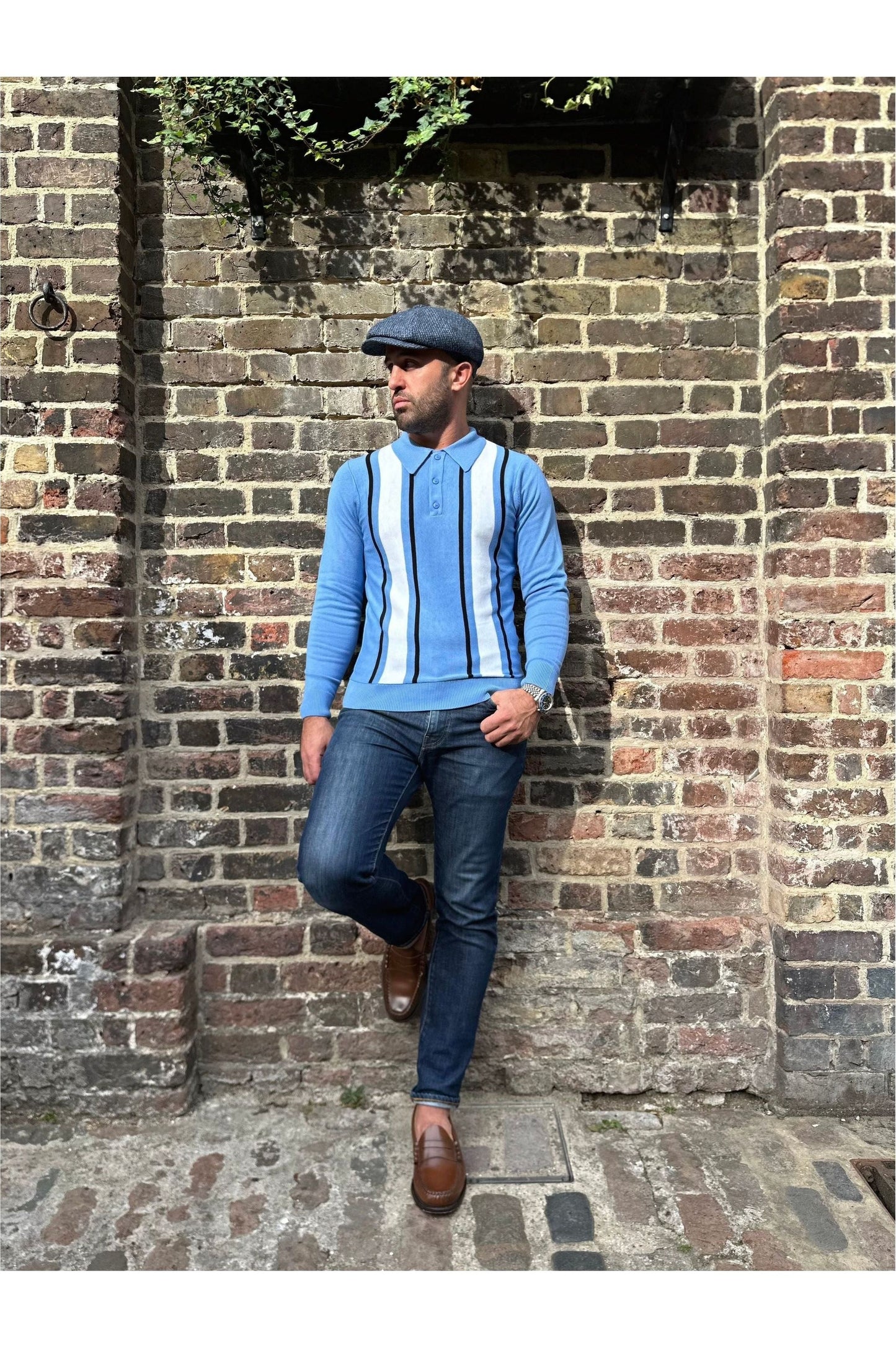 The 'Mario' Marina Blue - Polo Knit