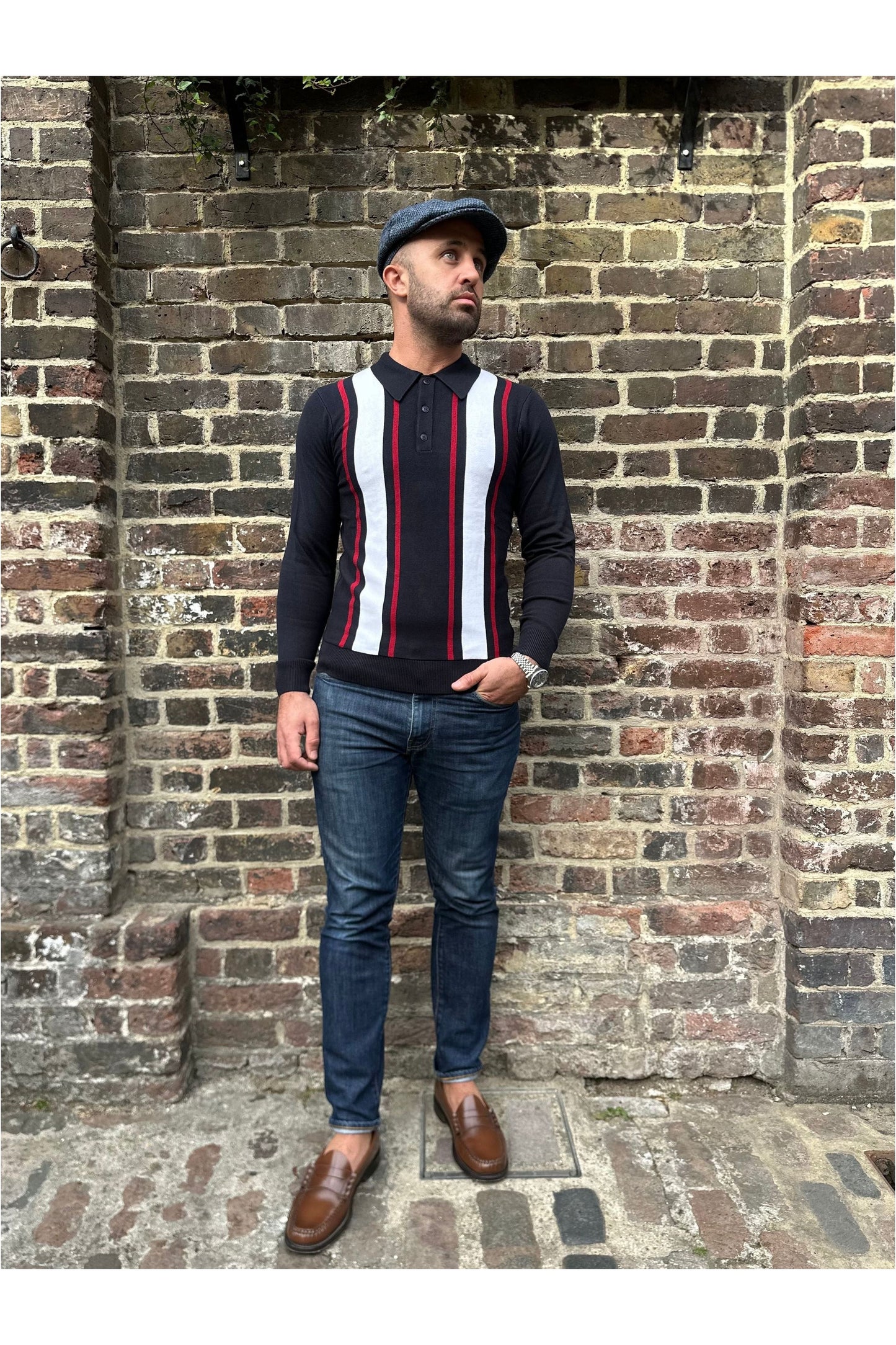 The 'Mario' Navy Blue - Polo Knit