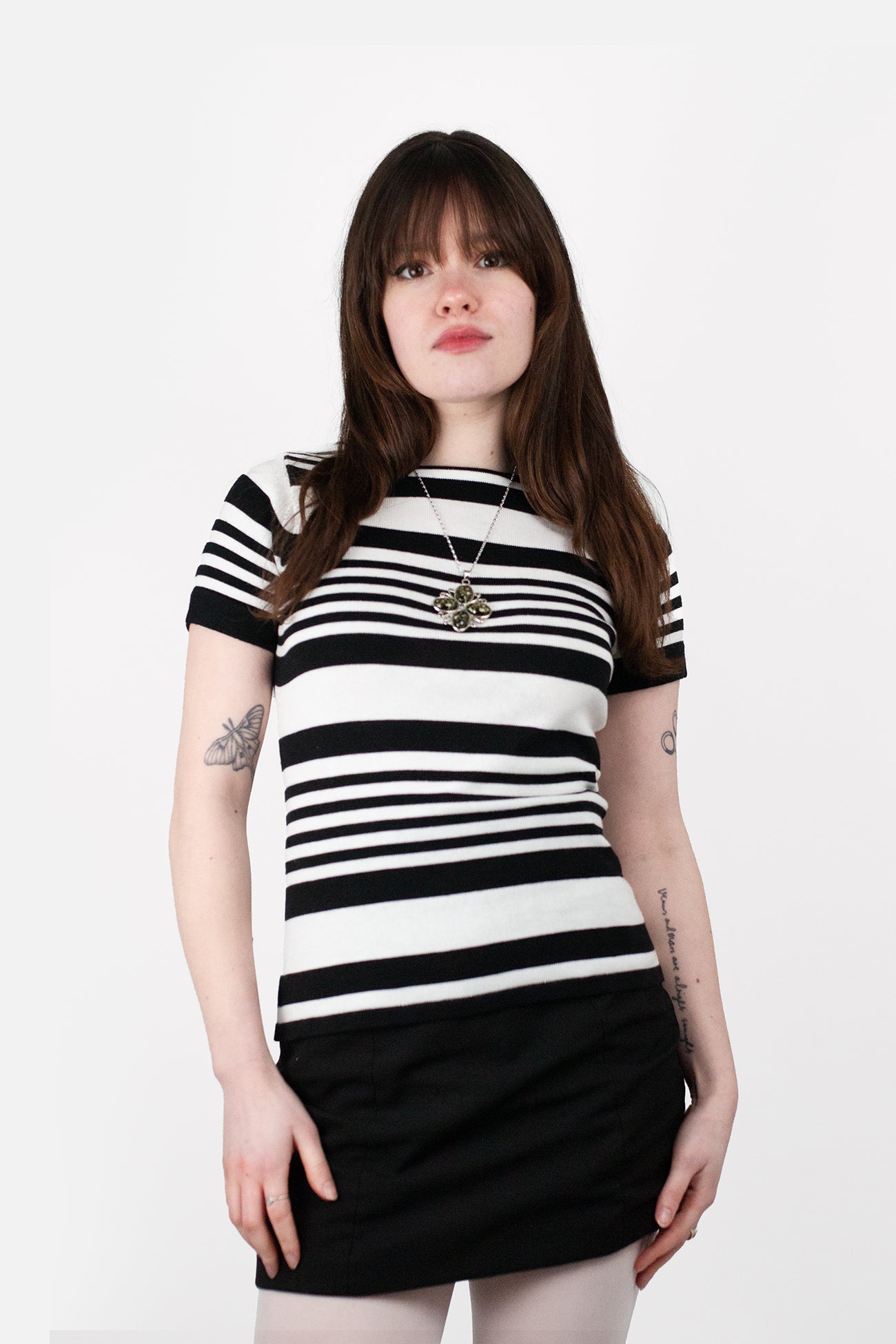 Jean White / Black Stripe - Knit