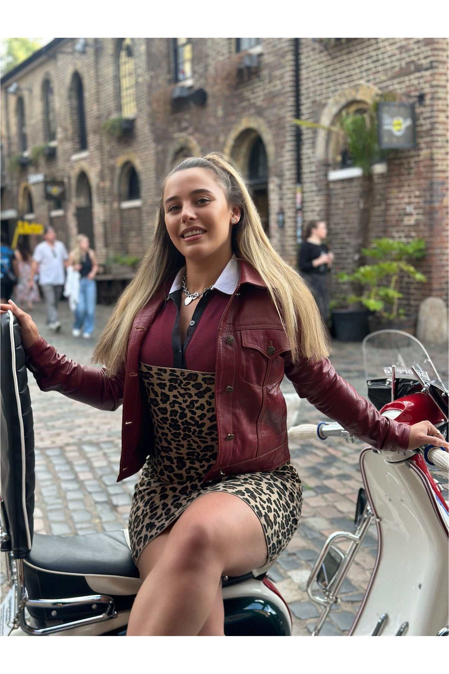 Women's Leather Burgundy - Trucker Jacket