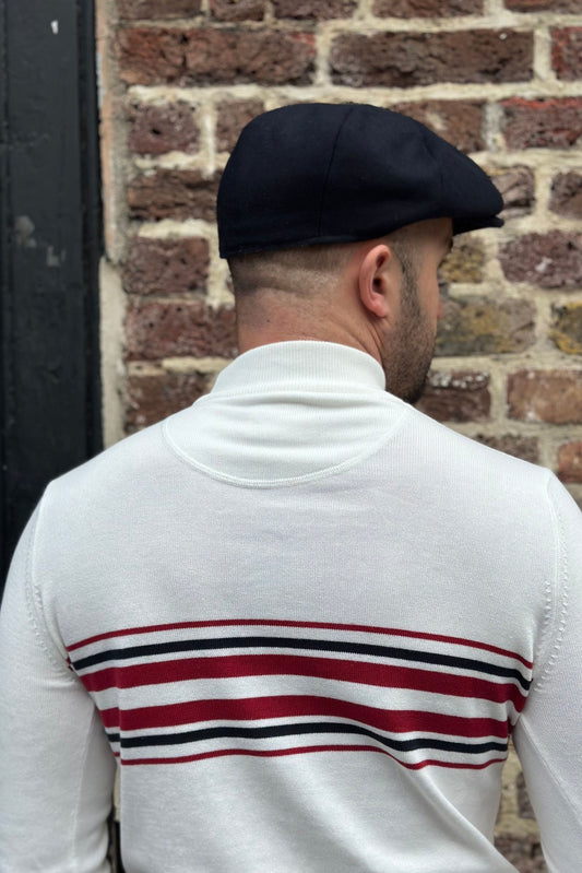 Knebworth Border Stripe Ecru - Turtle Neck