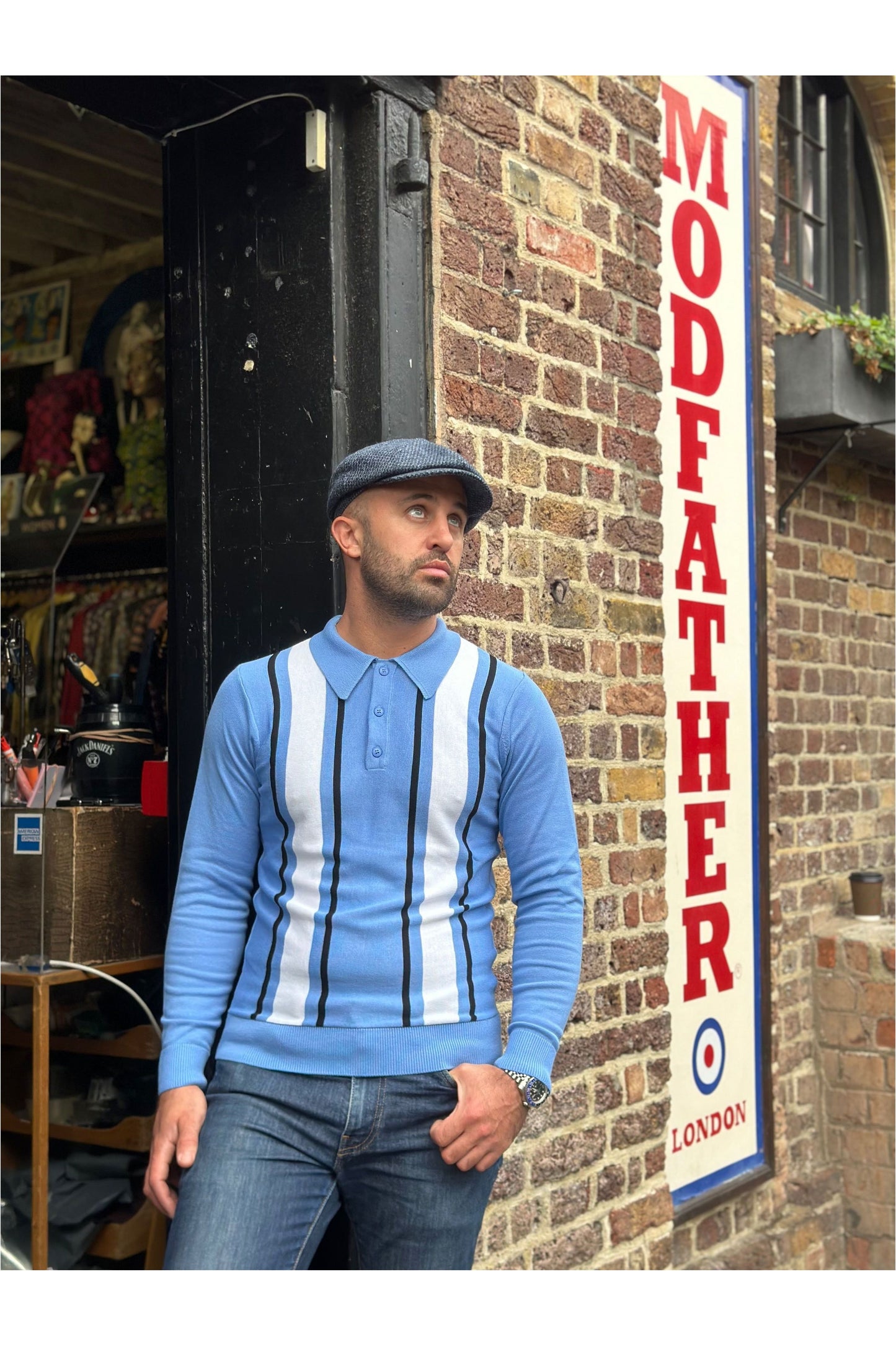 The 'Mario' Marina Blue - Polo Knit