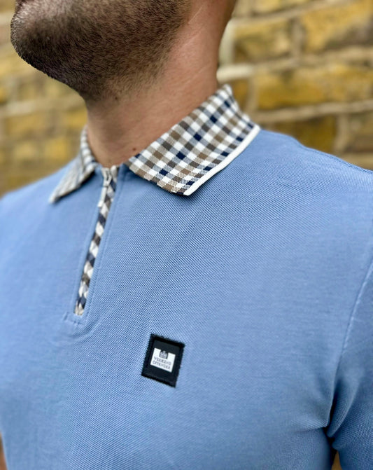 Lachine Jacquard Rib Collar Blue Shadow - Polo