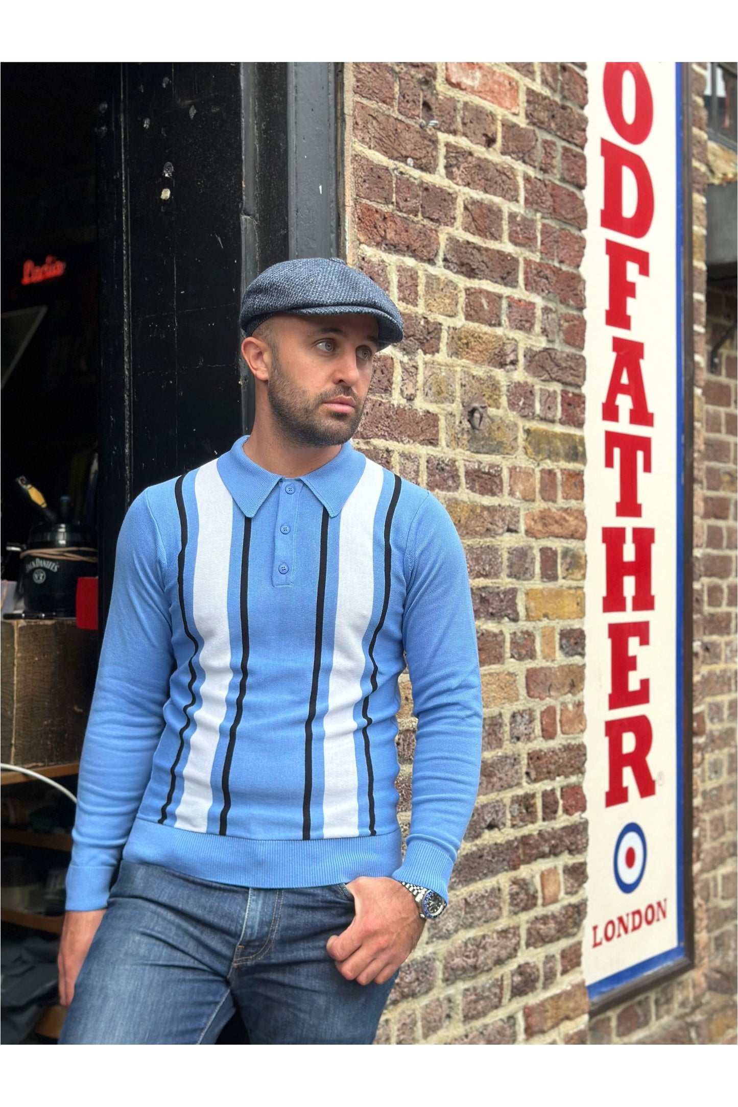 The 'Mario' Marina Blue - Polo Knit