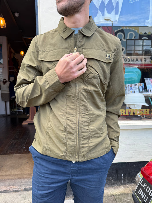 Kasa Zip Through Dark Olive - Overshirt