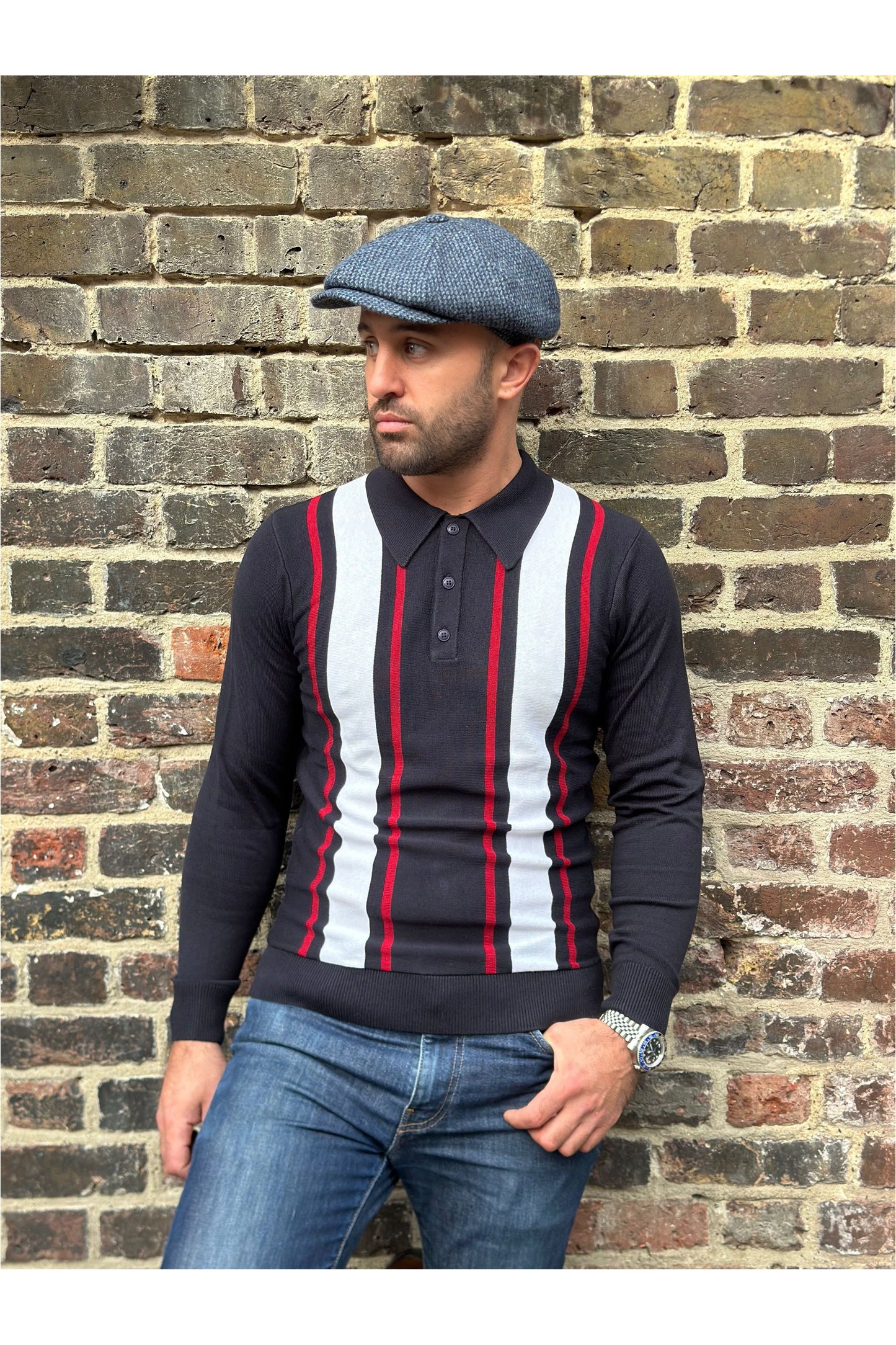 The 'Mario' Navy Blue - Polo Knit