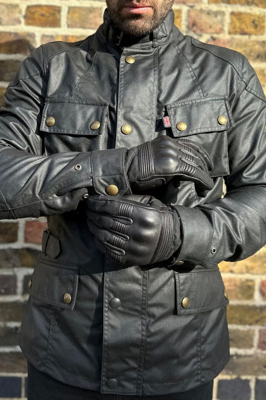 Hampstead Black Motorcycle - Leather Glove