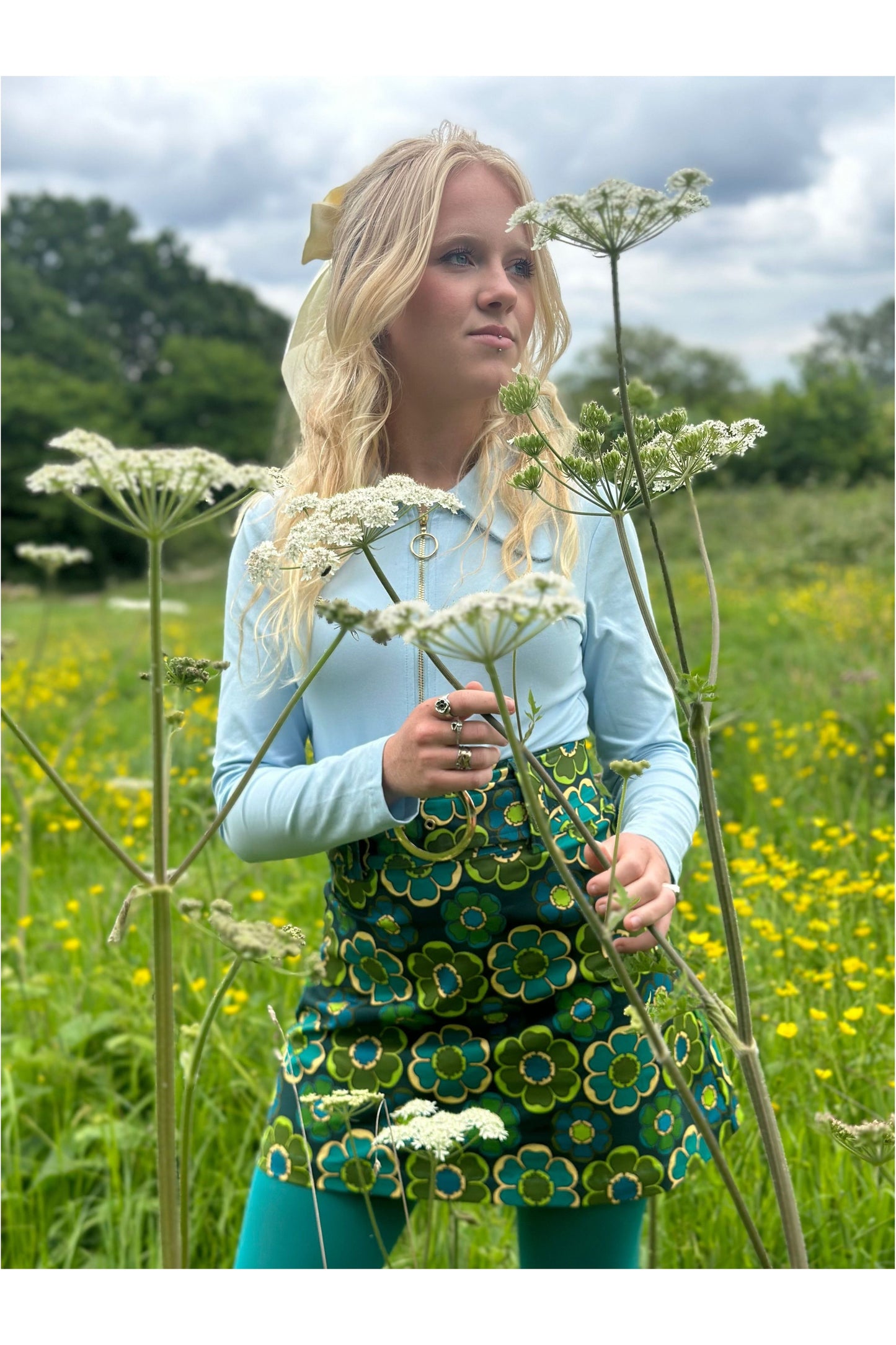 Exclusive 'Jagger' Dagger Collar Sky Blue - Shirt