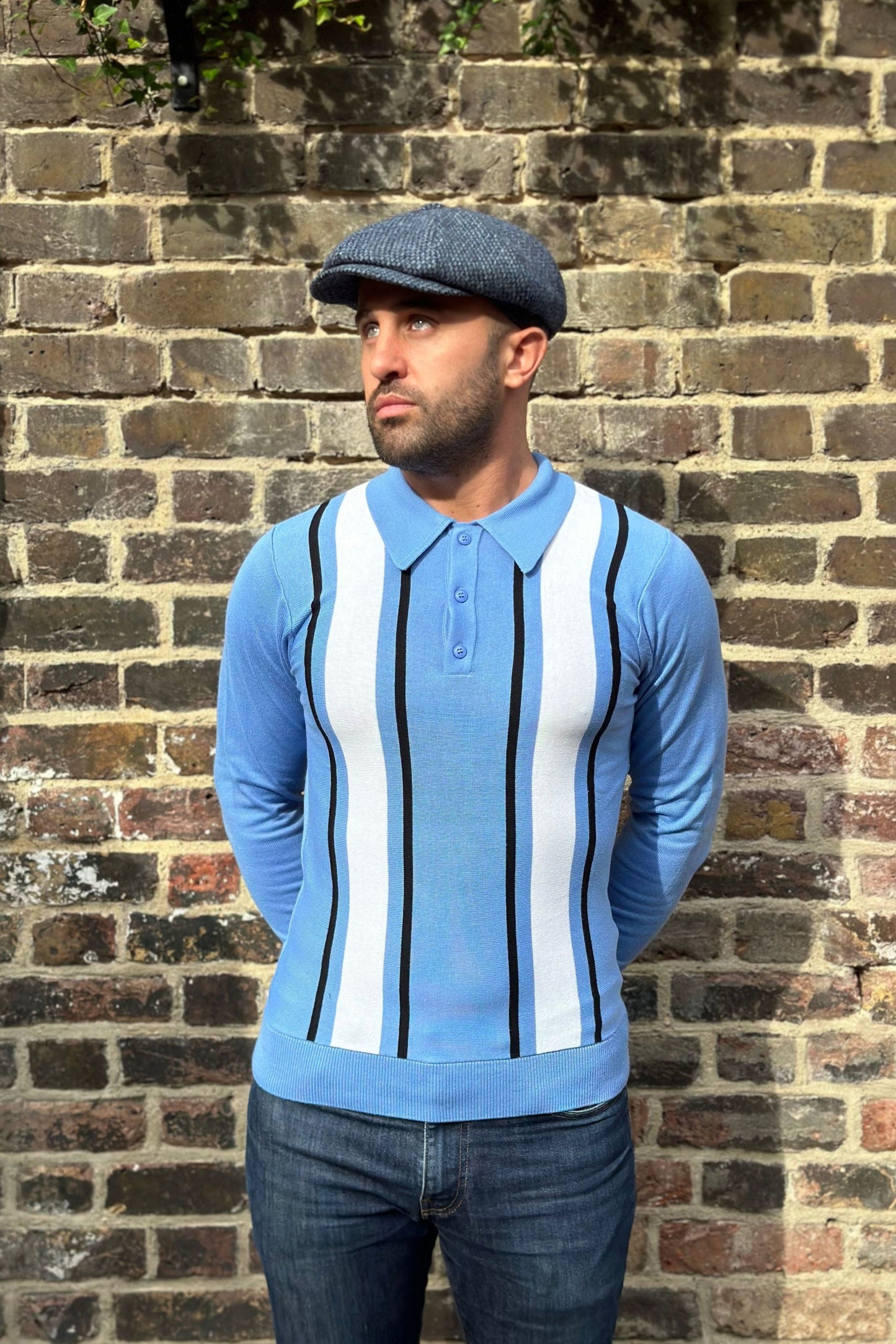 The 'Mario' Marina Blue - Polo Knit