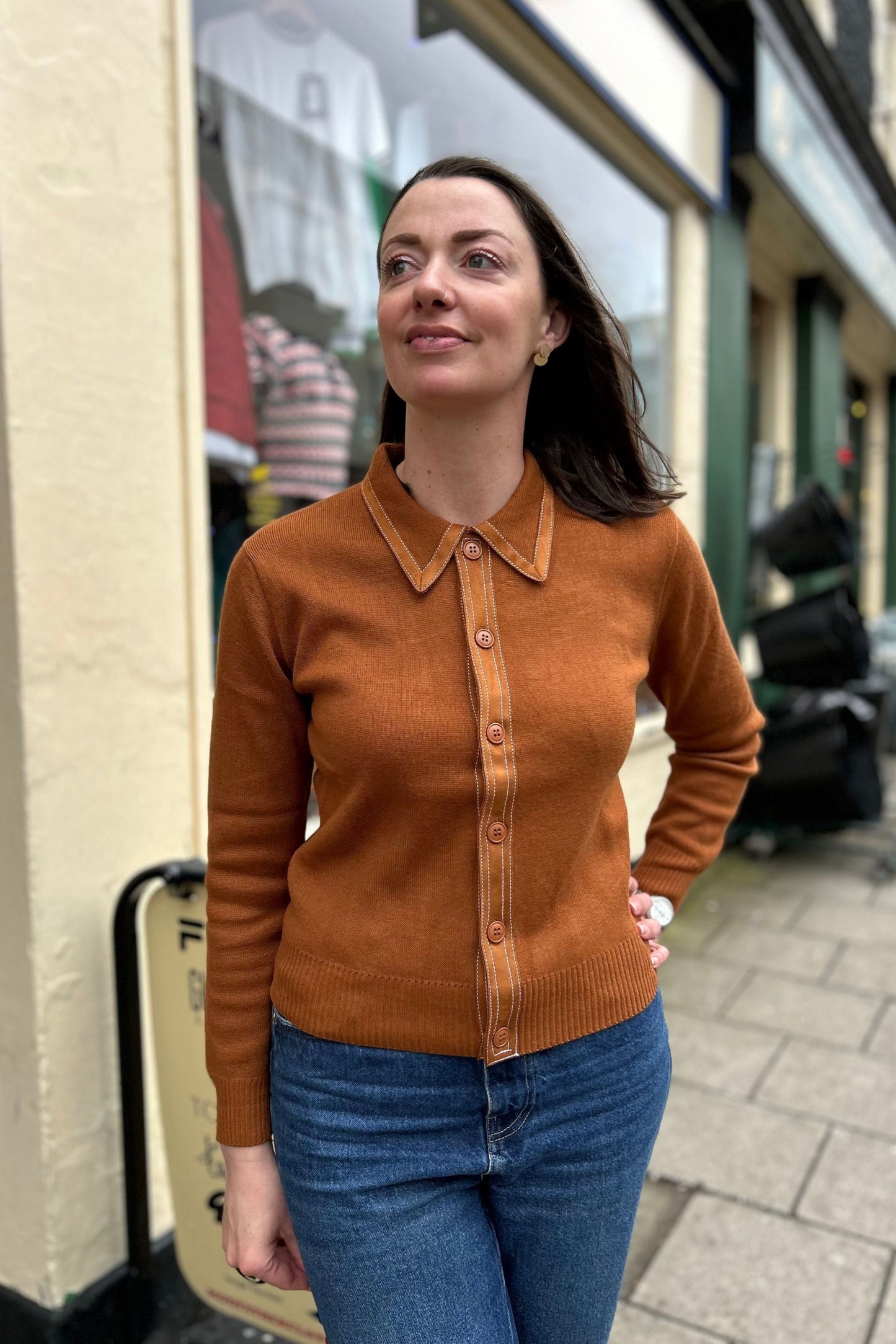 Women's 'Mary' Yardi Cardi Toffee - Polo Knit