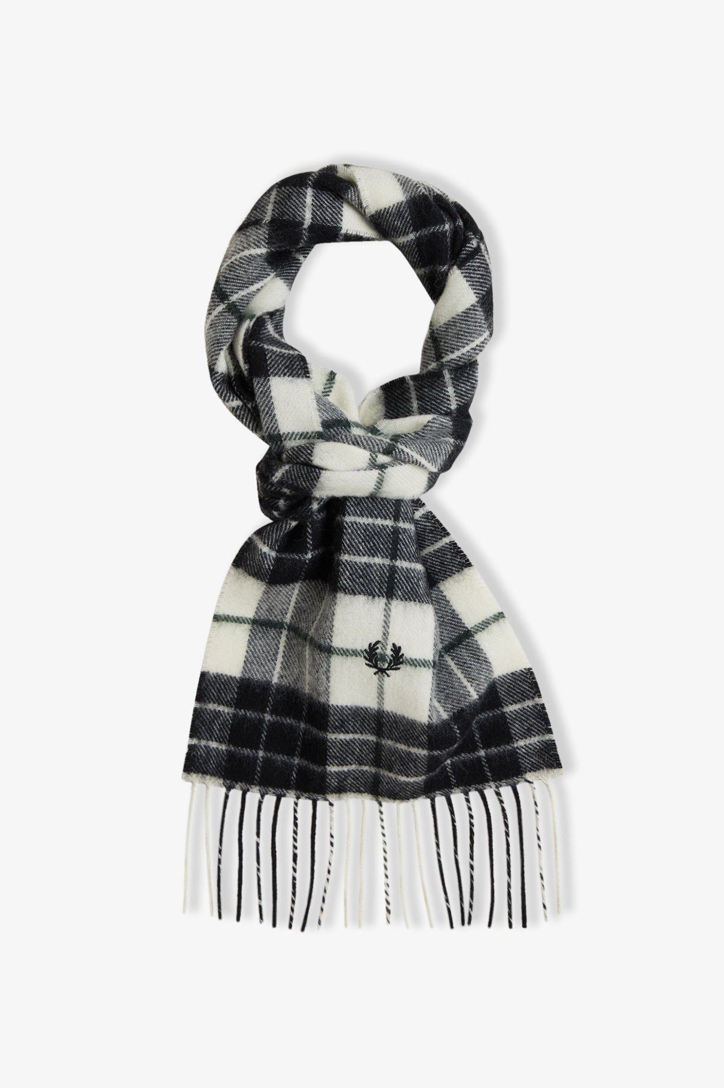 C8137 Lambswool Tartan Ecru - Scarf