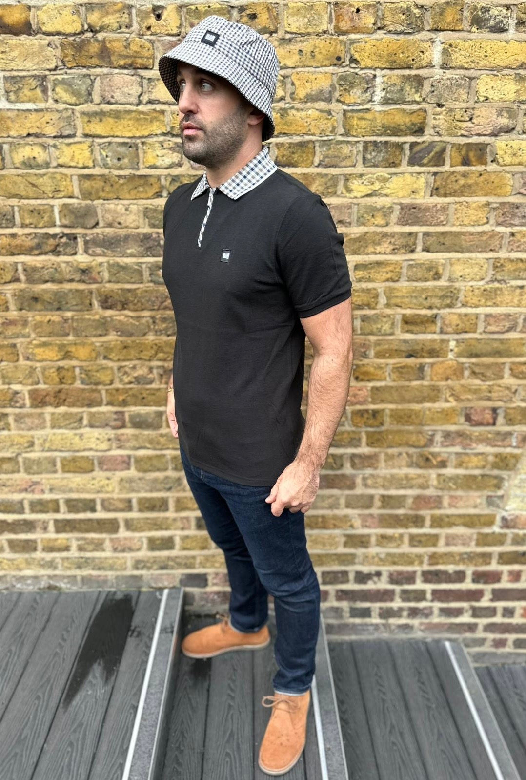 Lachine Jacquard Rib Collar Black - Polo