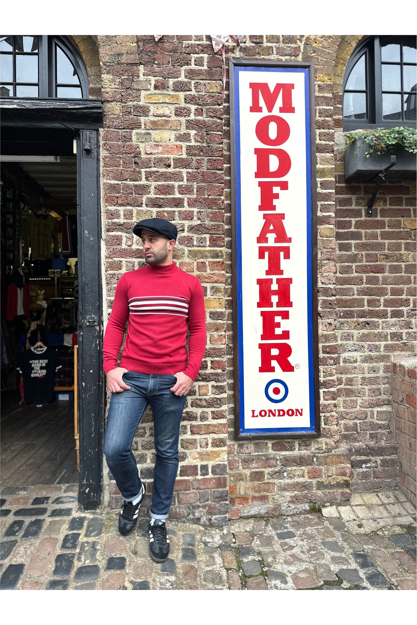 Knebworth Border Stripe Blood - Turtle Neck