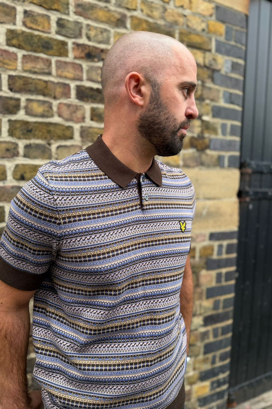 Fairisle Short Sleeve Ebony - Polo