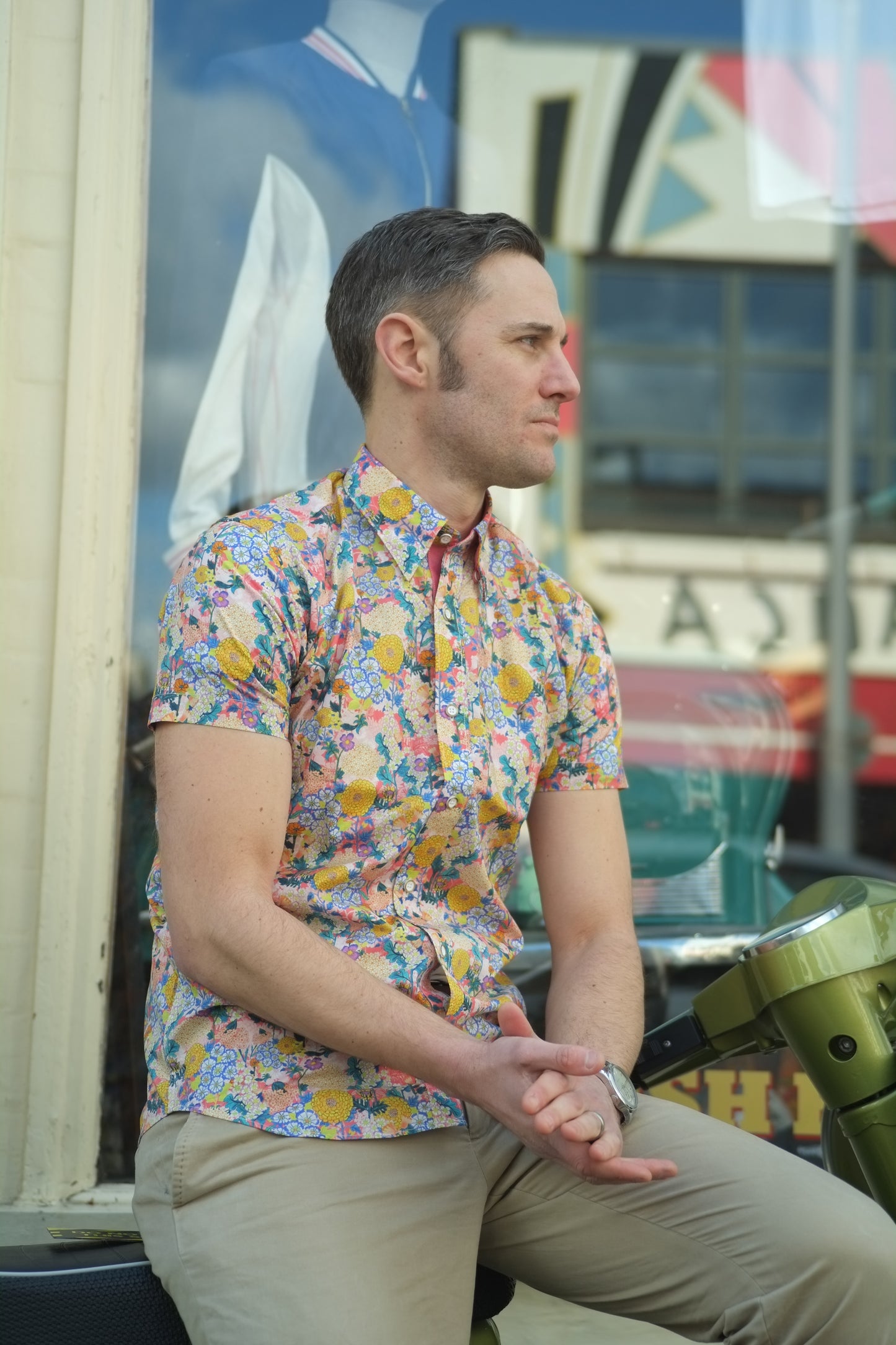 Teddy Peach Floral S/S - Shirt