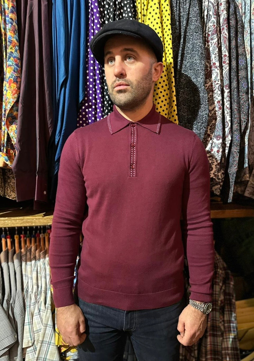 Lewis Windsor Wine - Knitted Polo