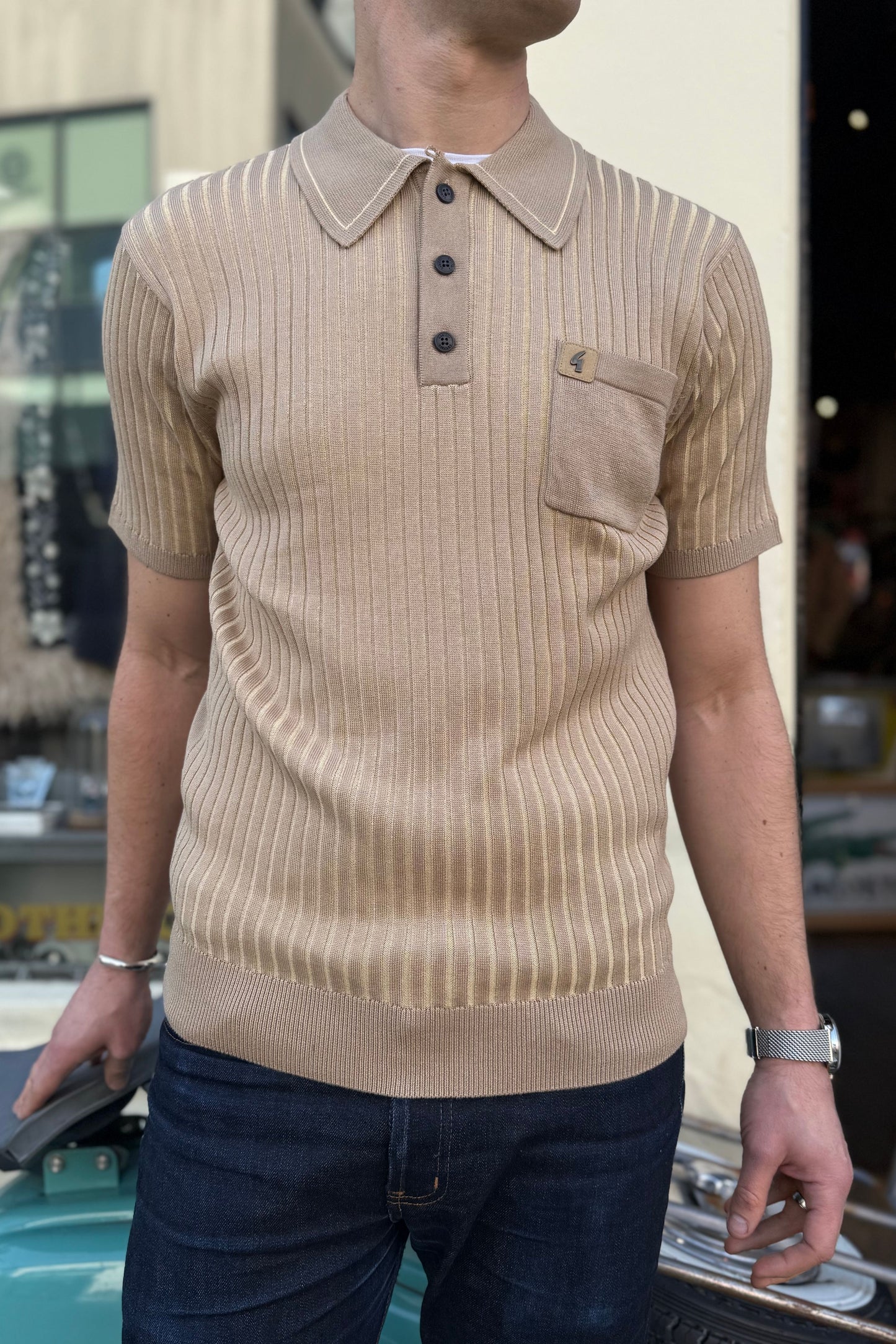 Dimitri Sandstone - Polo Knit
