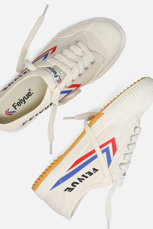 FE LO 1920 Unisex Canvas Ivory / Blue / Red - Plimsolls
