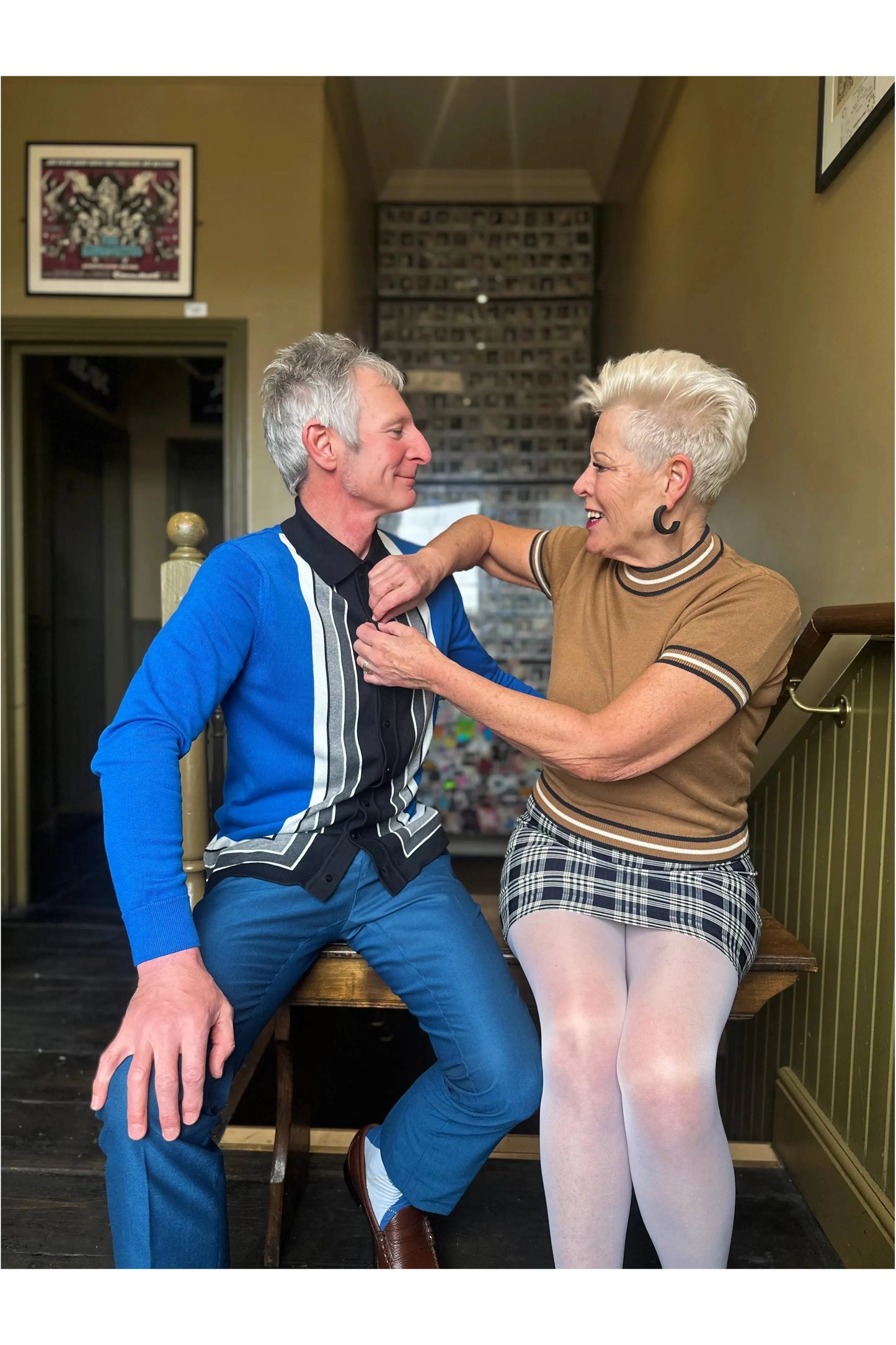 Curtis Graduated Stripe ‘Royal Blue’ - Polo Knit