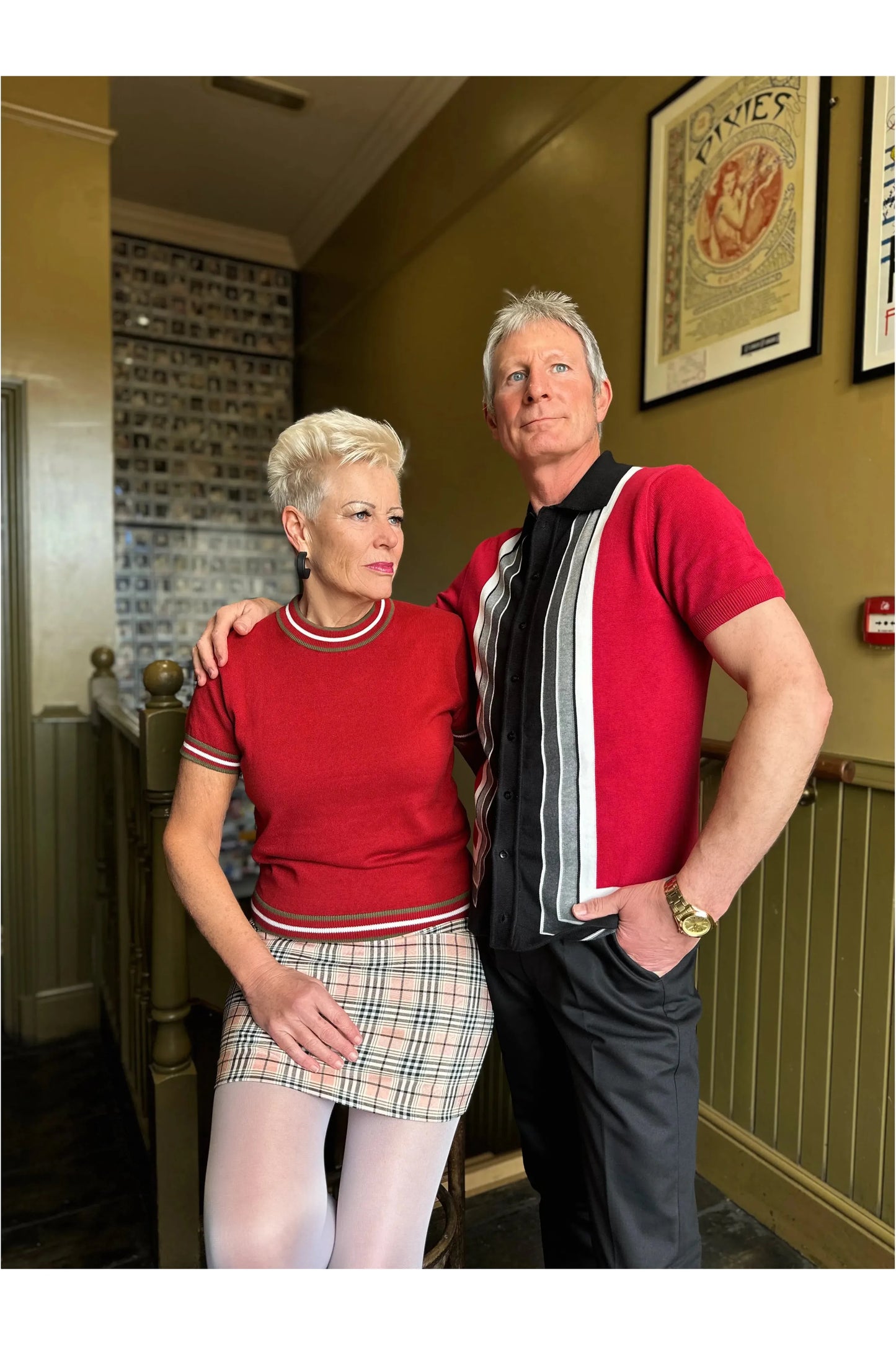 Curtis Graduated Stripe ‘Blood Red’ - Polo Knit