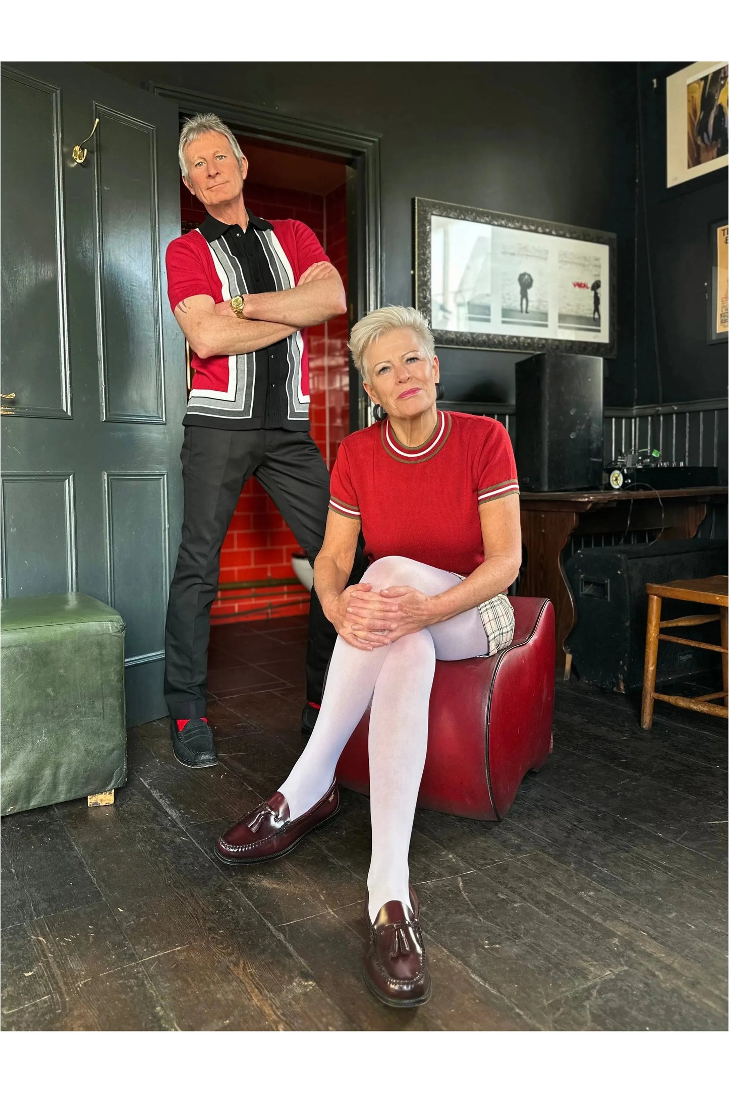 Curtis Graduated Stripe ‘Blood Red’ - Polo Knit