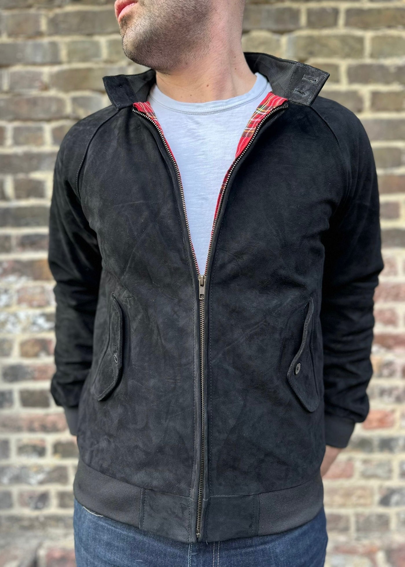 Men’s Premium Suede Black - Harrington Jacket