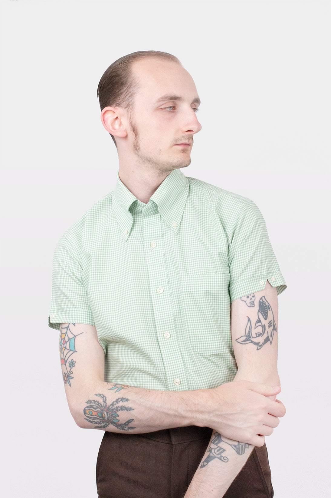 Gingham 'Rice' Green - Shirt