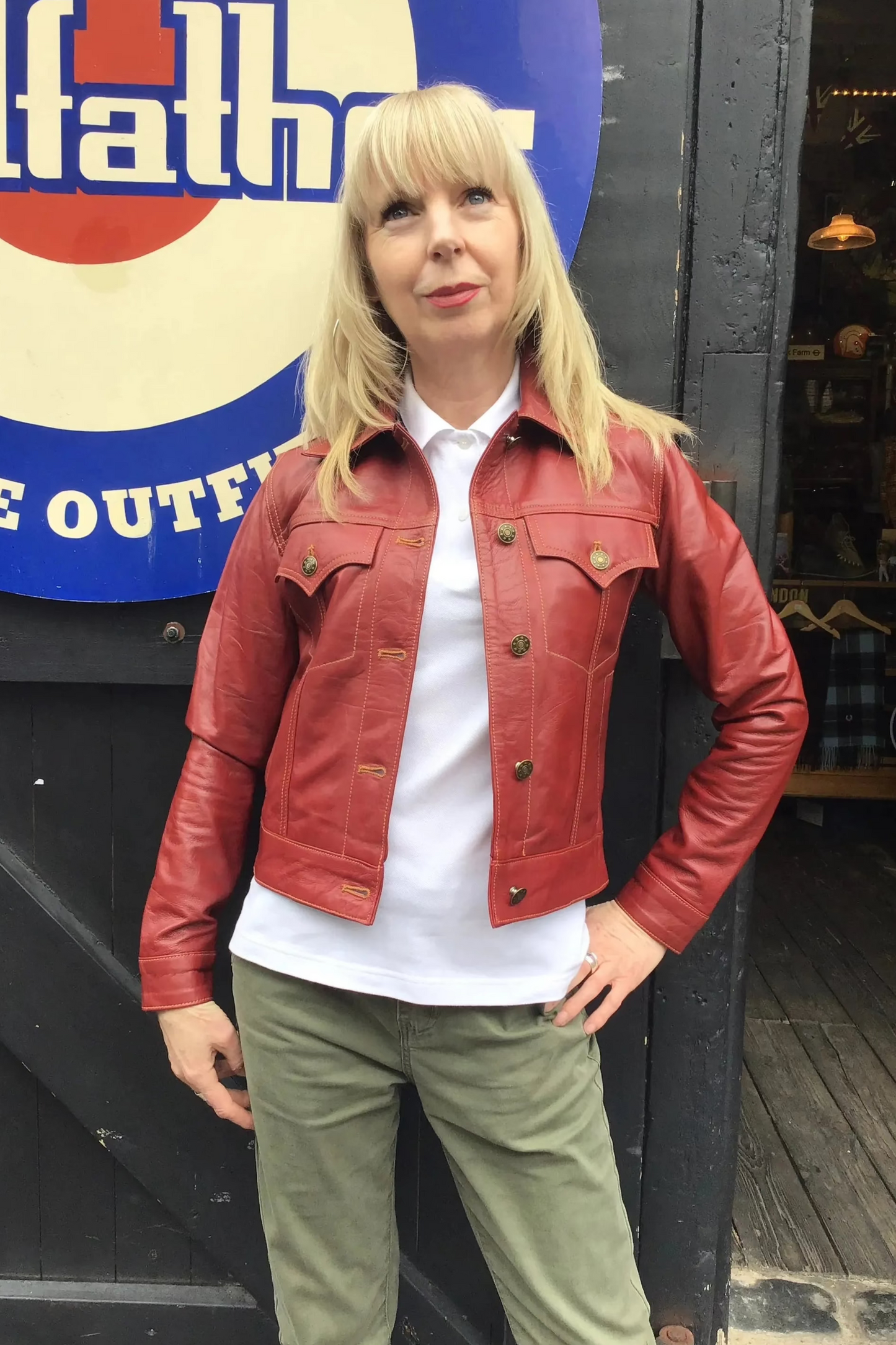 Women's Leather Burgundy - Trucker Jacket
