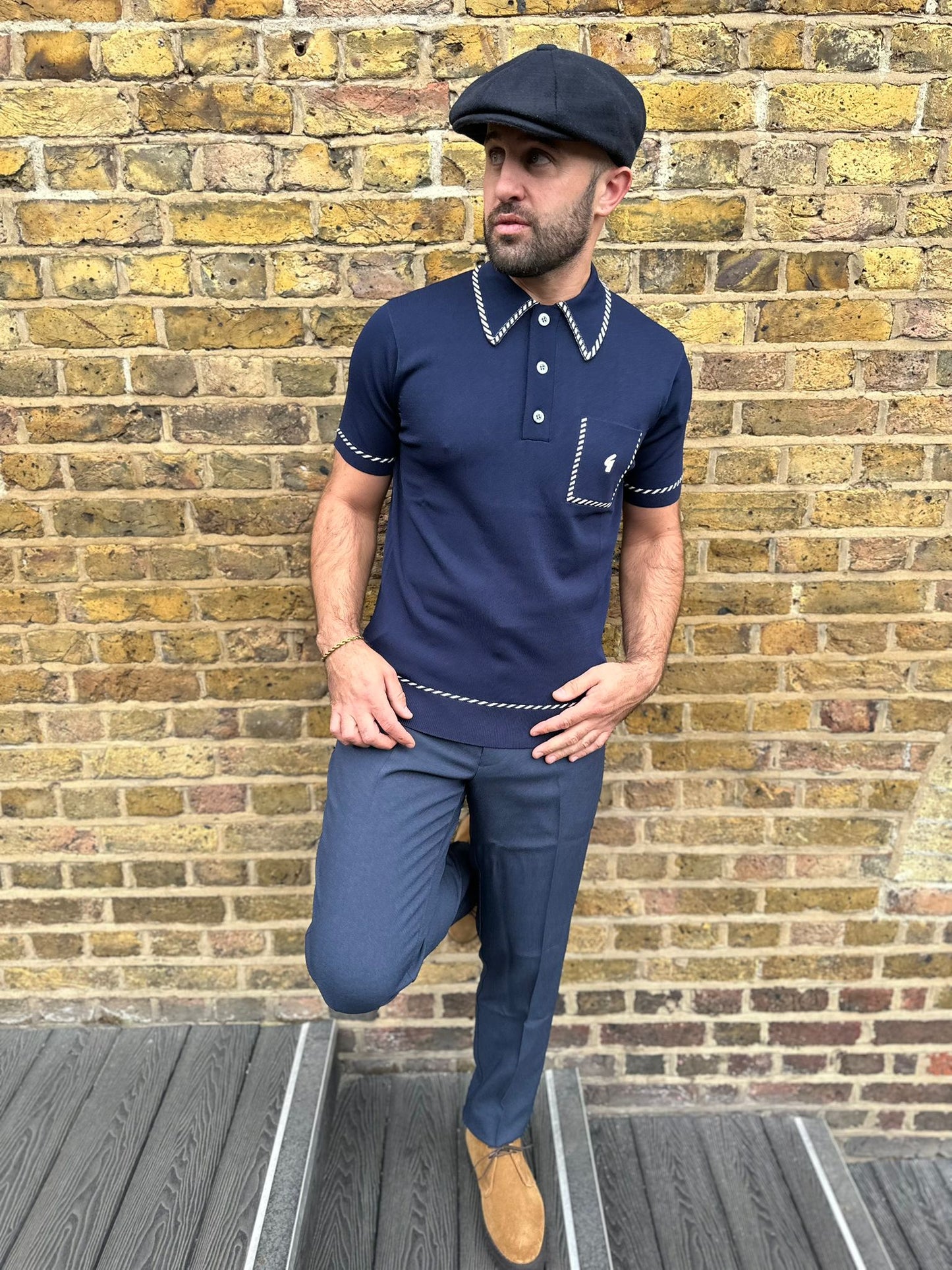 Archive Routledge Navy - Polo Knit