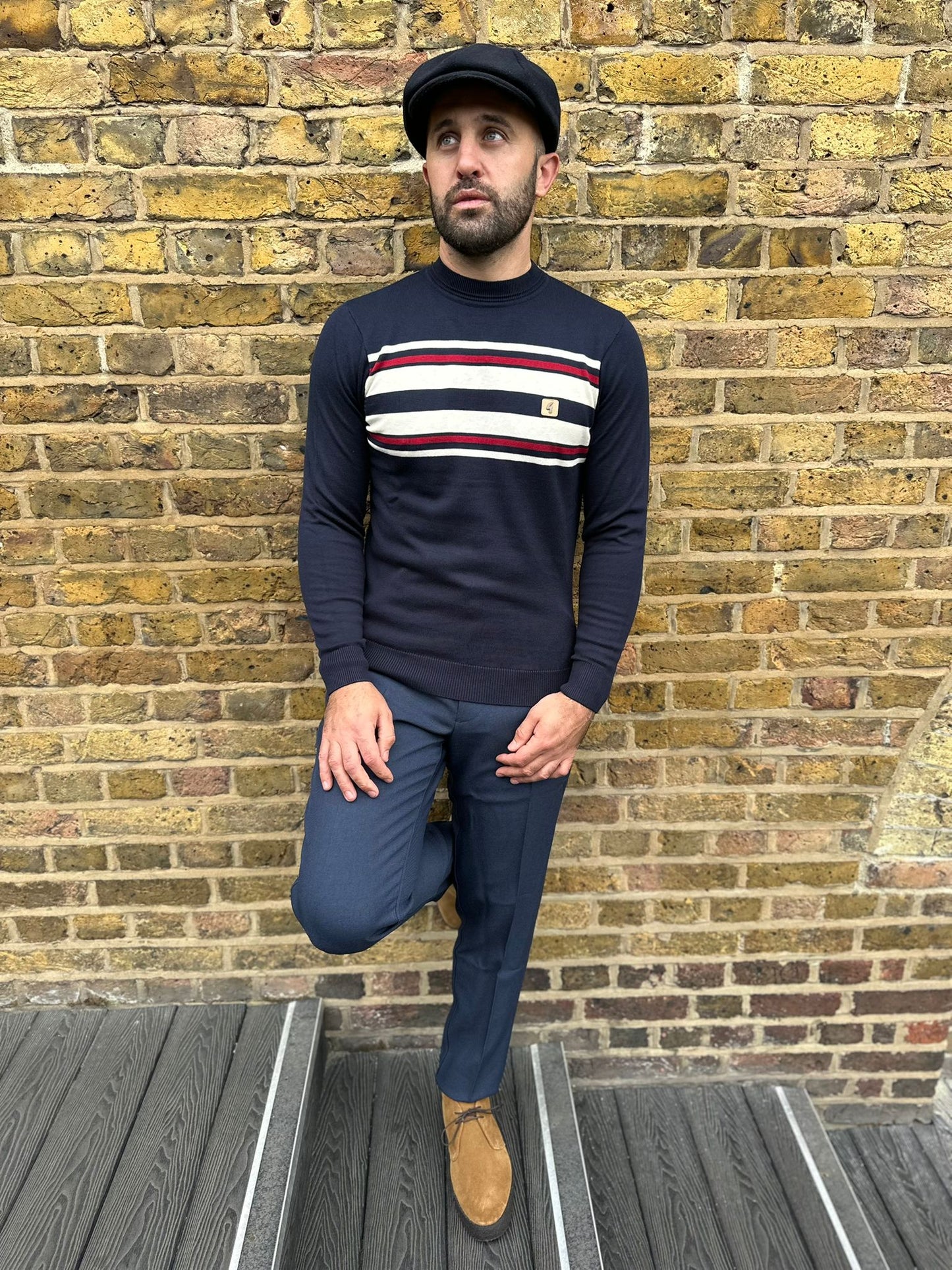 Vintage Liam Navy - Crew Neck Knit