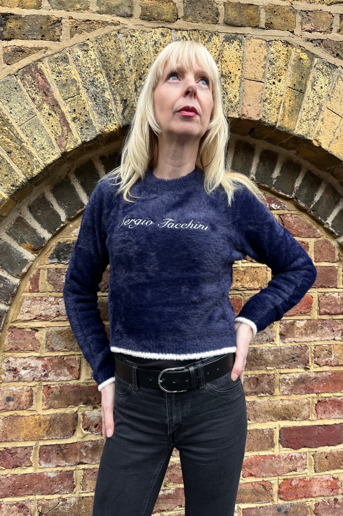 Helena Maritime Blue Brushed Crew Neck - Jumper