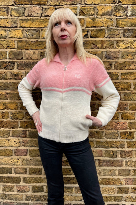 Donatella Quartz Pink / Gardenia Brushed Knit - Track Top