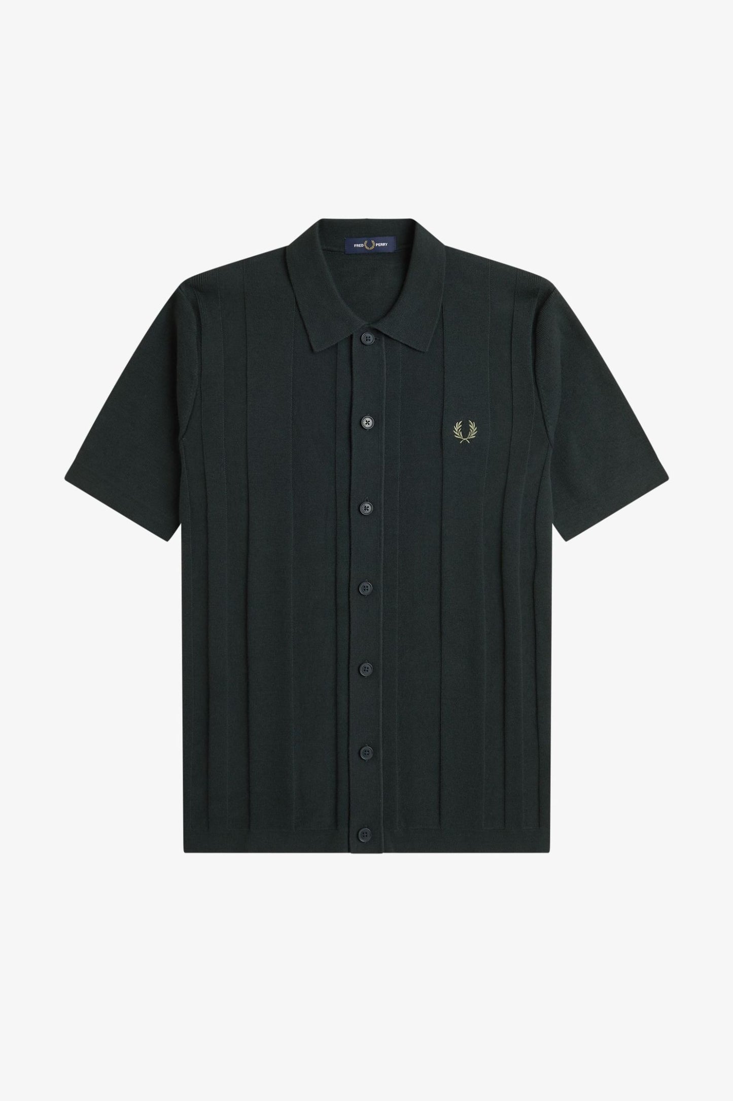 K9727 Night Green Knitted Button Through - Shirt