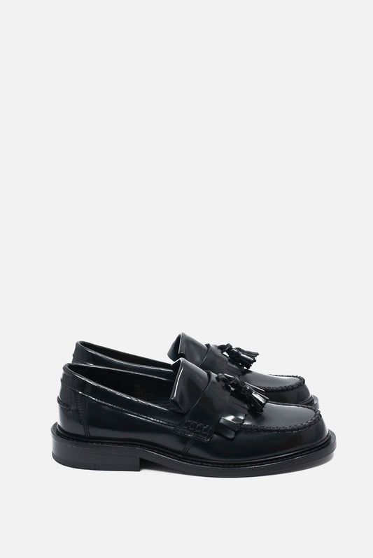 'The Millie' Hi-Shine Black - Tassel Loafer