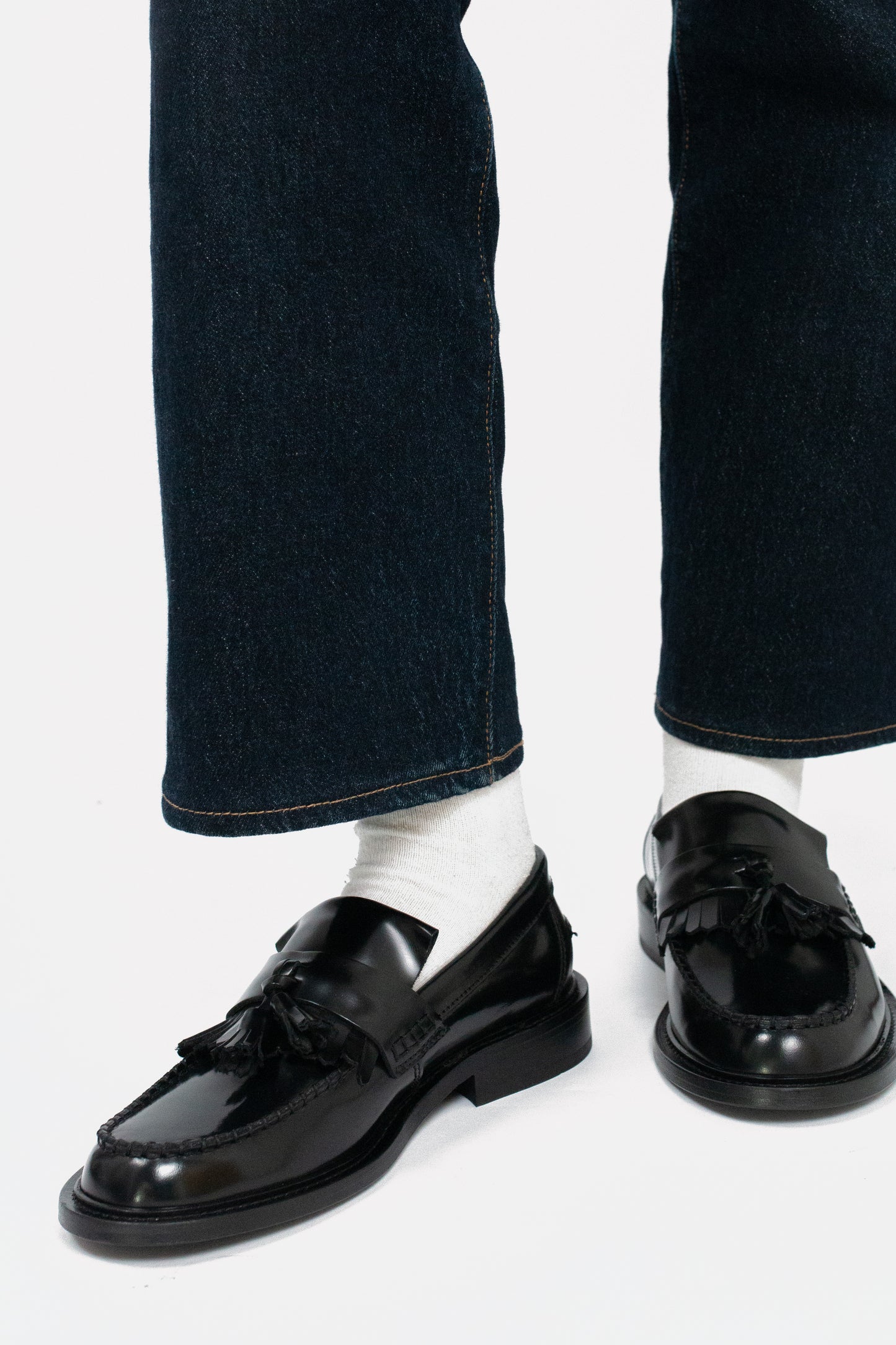 'The Millie' Hi-Shine Black - Tassel Loafer