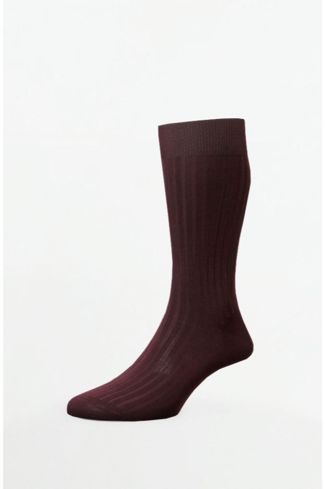 Danvers Cotton English Made Burgundy - Socks