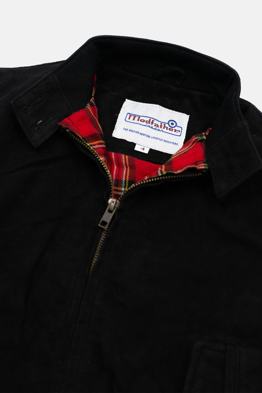 Women's Black Suede Premium - Harrington Jacket