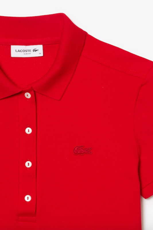 Women's Slim Fit Stretch Mini Piqué Red 240 - Polo Shirt