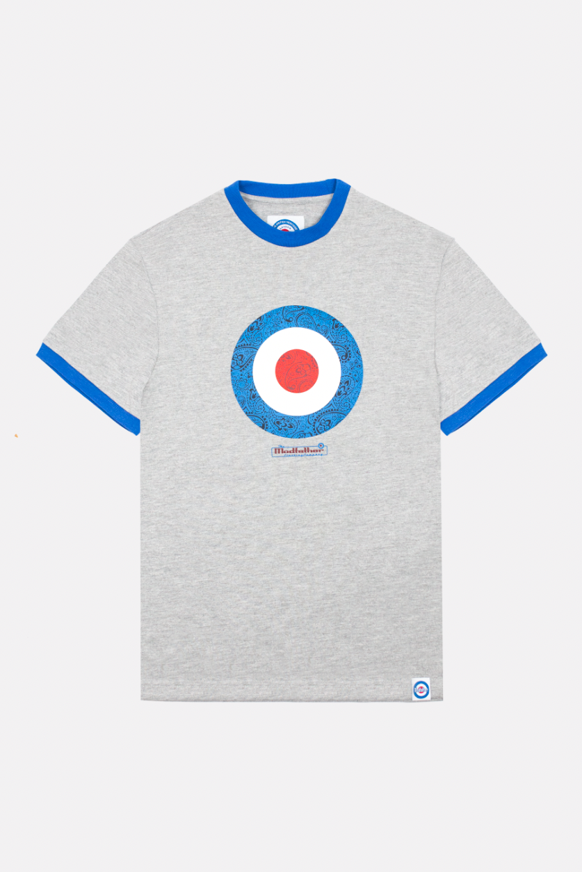 Paisley Target Grey Marl - T-Shirt